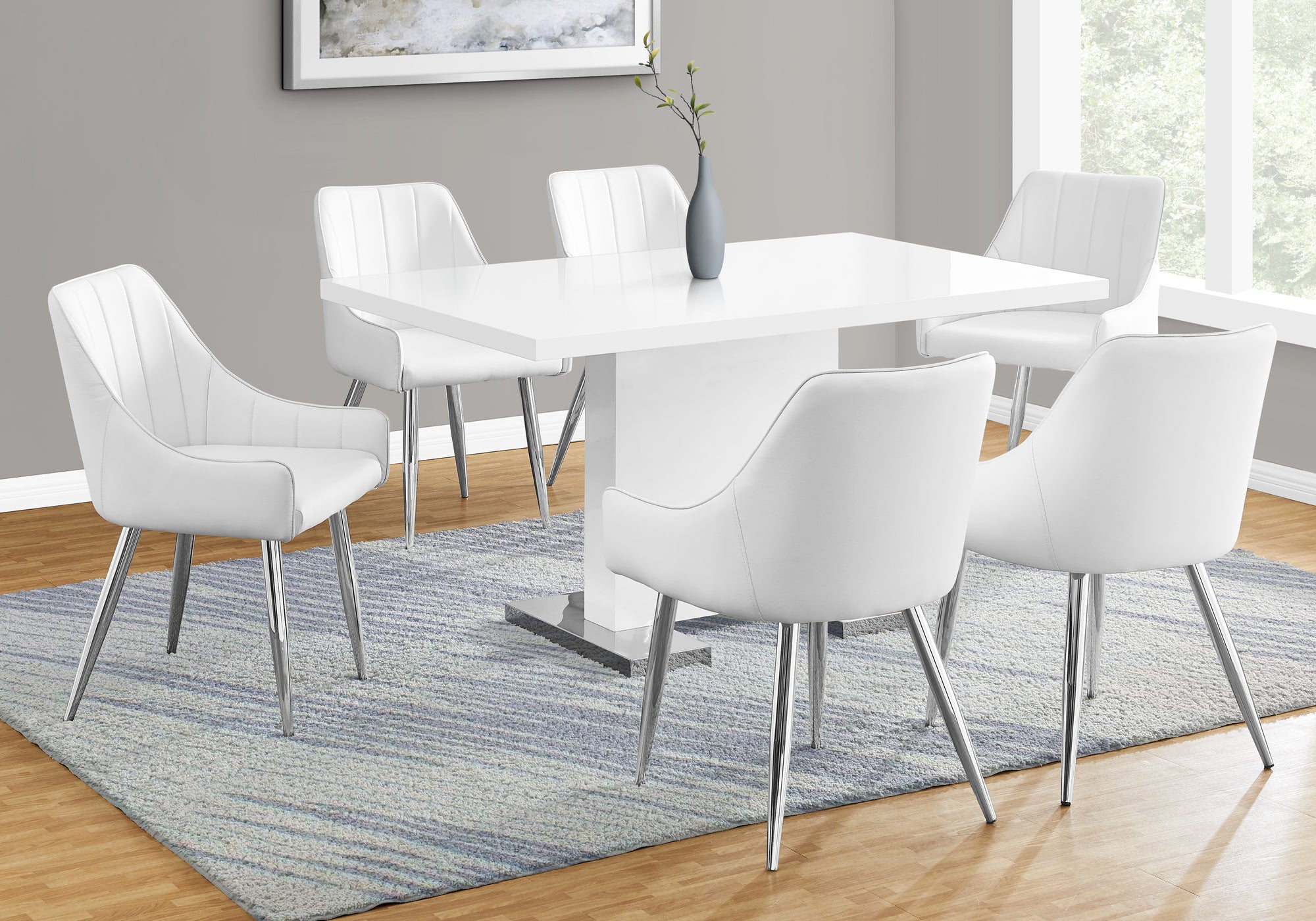 Image of dining table - 35inch x 60inch high glossy white  i 1090.