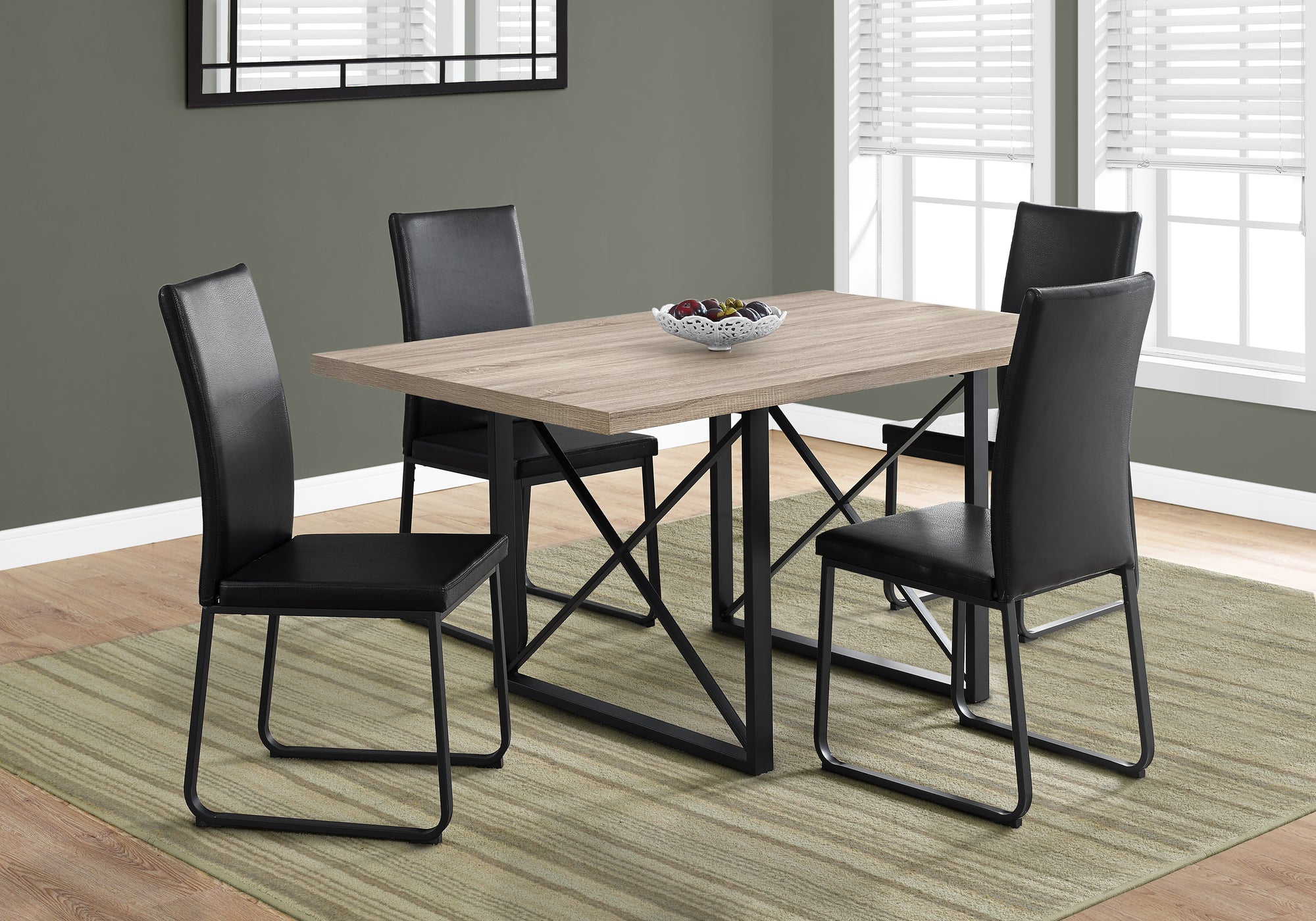 Image of dining table - 36inch x 60inch dark taupe black metal  i 1100.