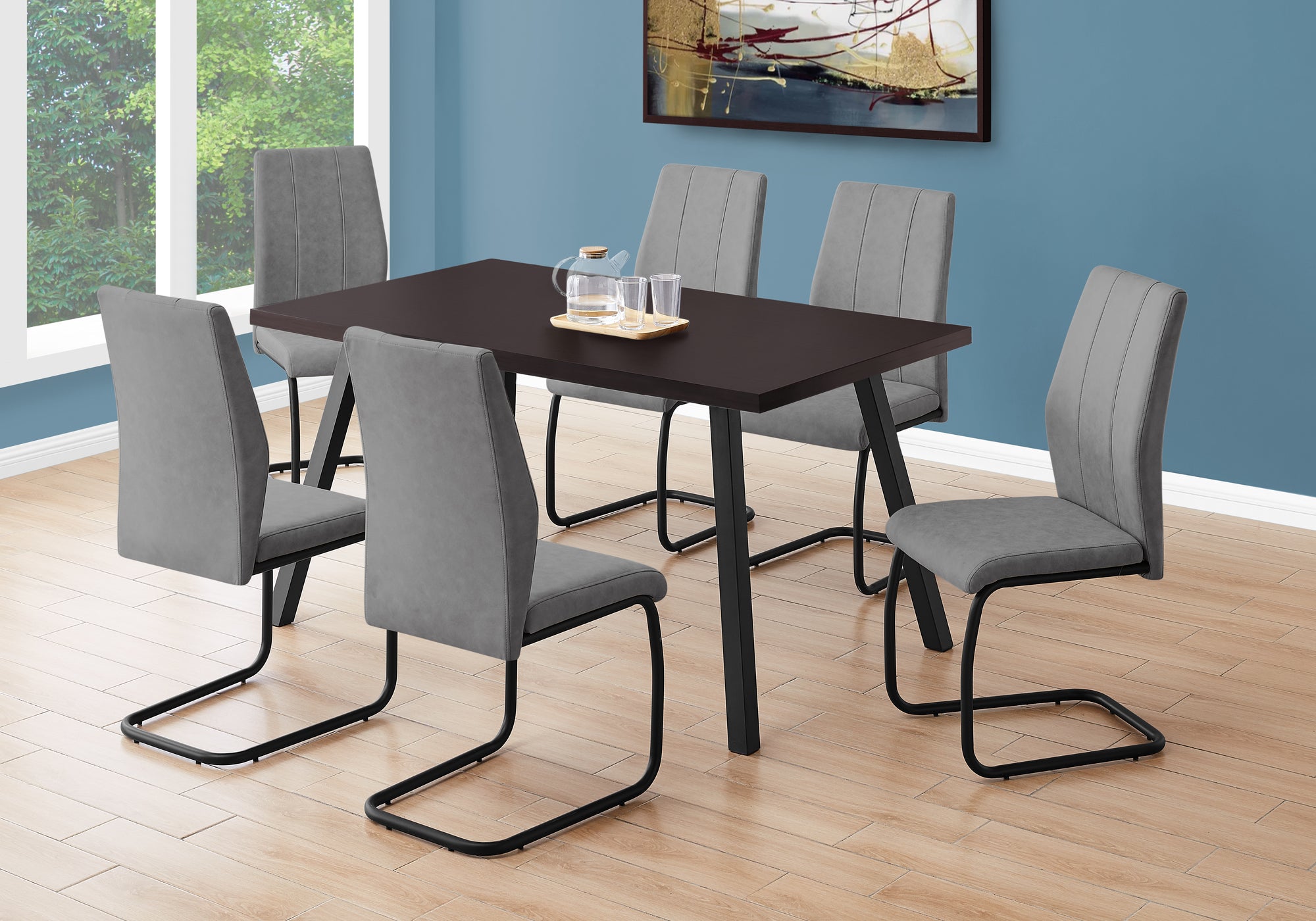 dining table 36x 60 espresso black metal i1138