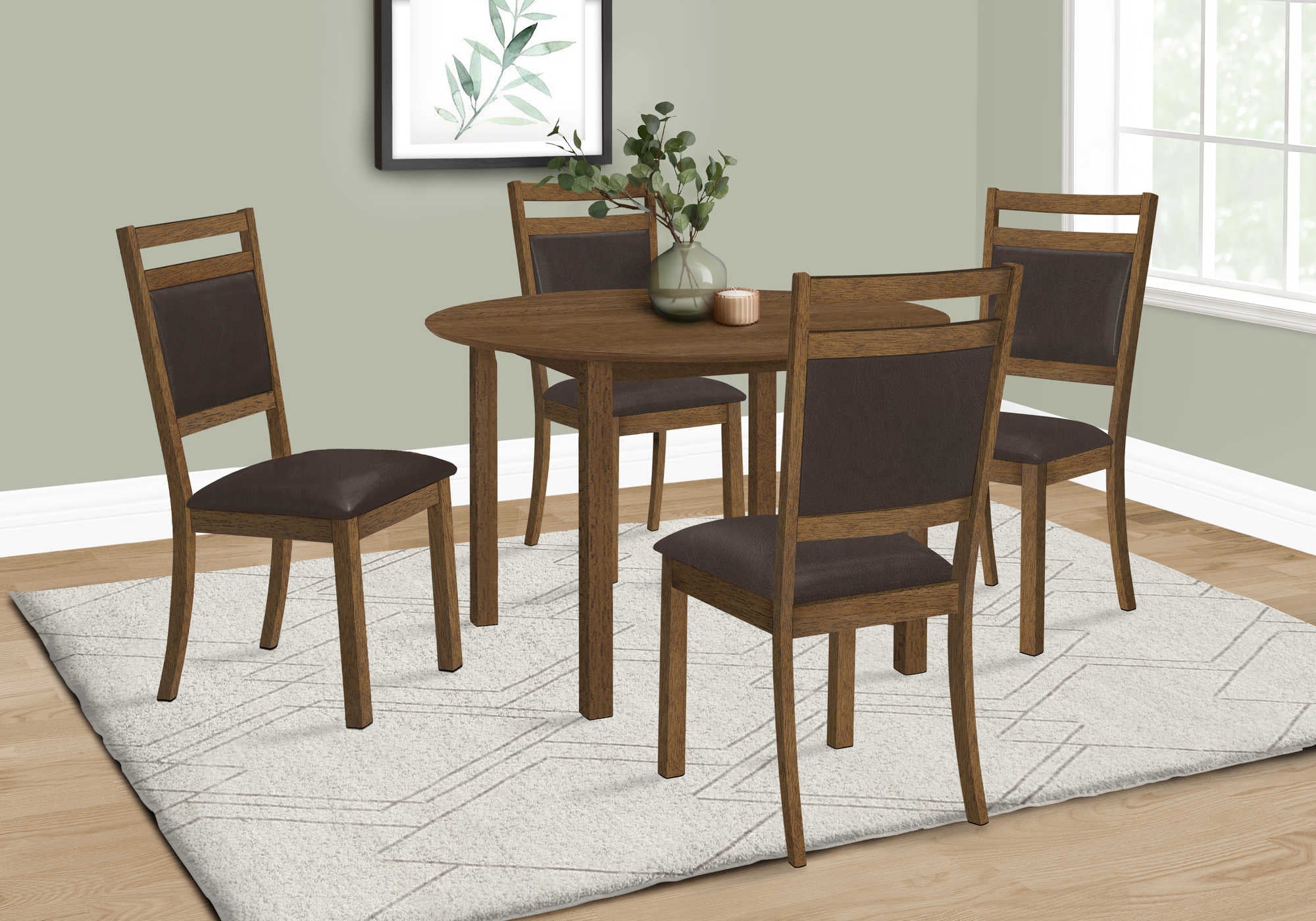 Image of dining table - brown walnut veneer  48dia i 1316.