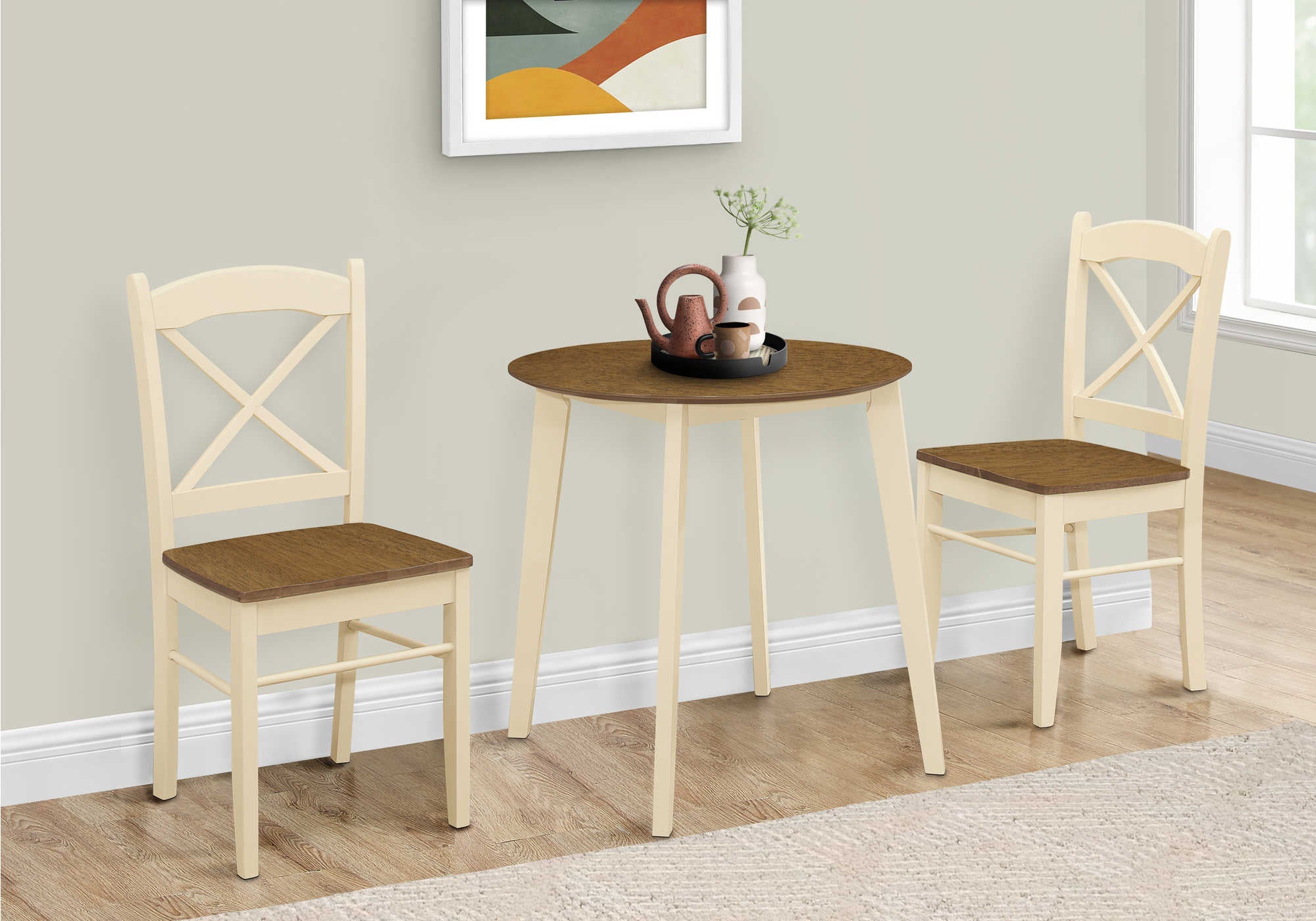 Image of dining table - 30dia  cream  oak veneer top i 1326.