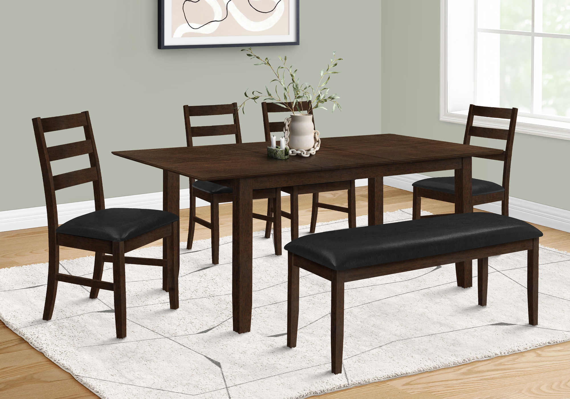 Image of dining table - espresso veneer 42x 78 18 extension i 1331.