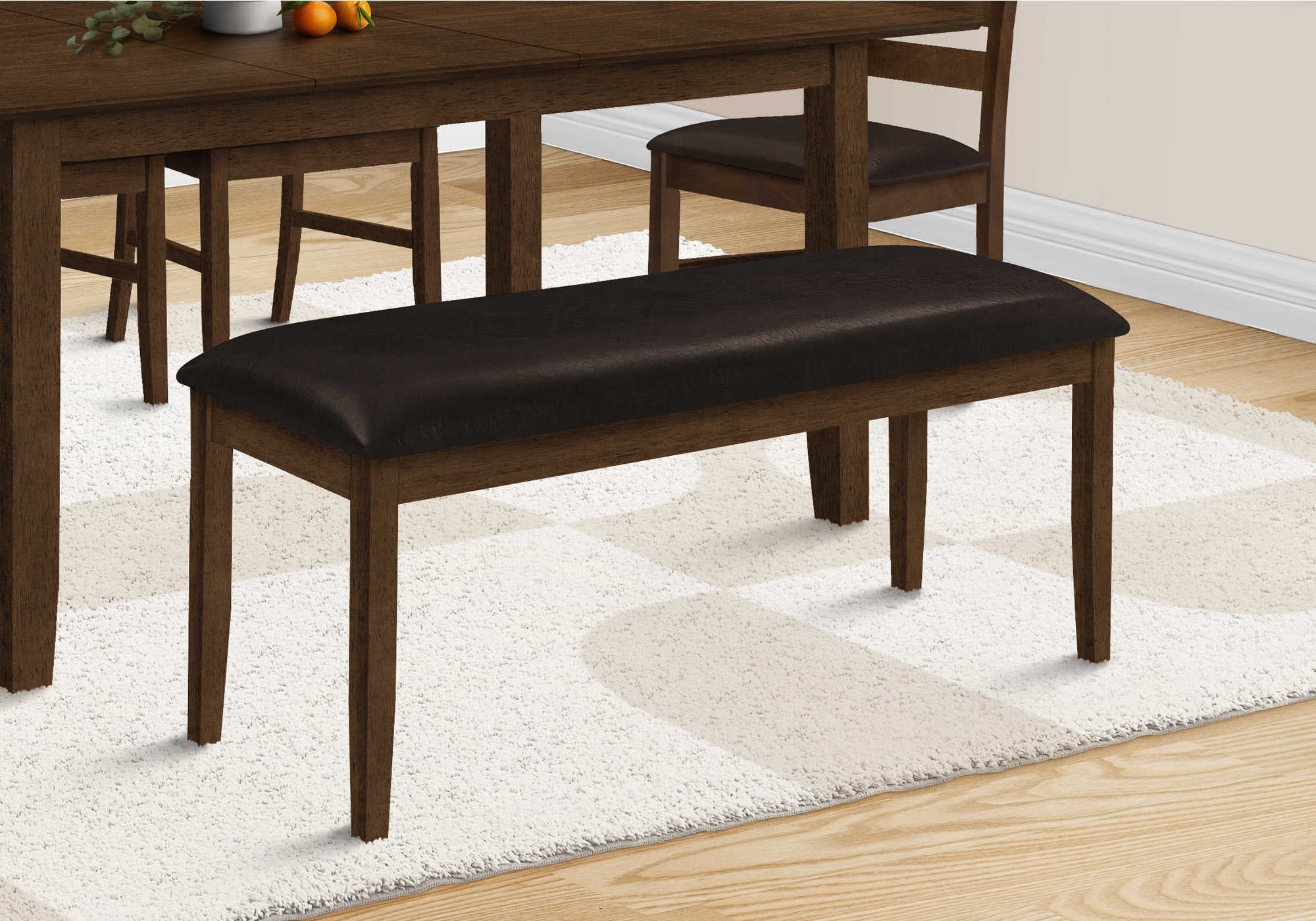 Image of bench - 48l  brown  dark brown pu seat i 1373.