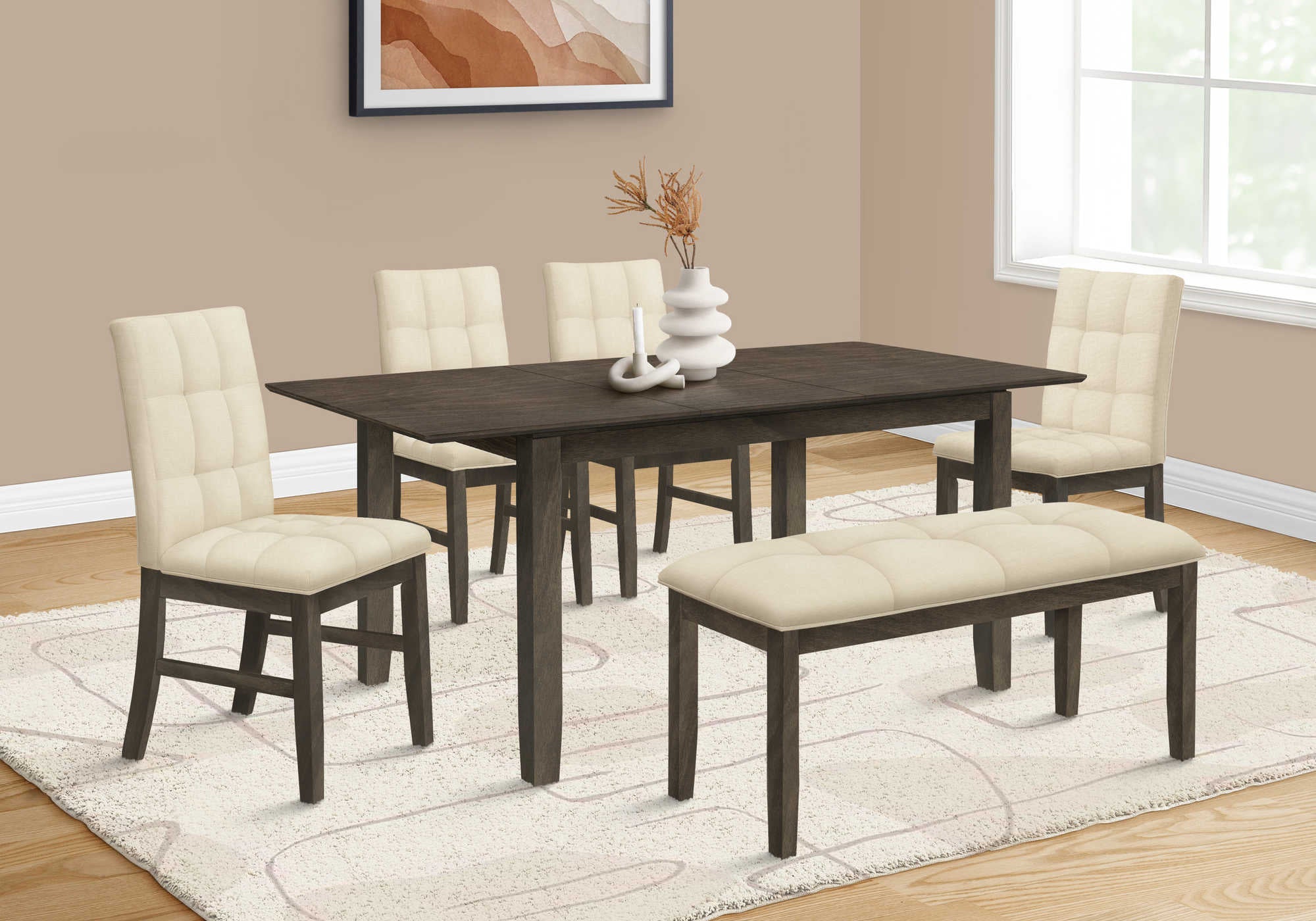 Image of dining table - grey veneer 36x 72  18 extension panel i 1375.