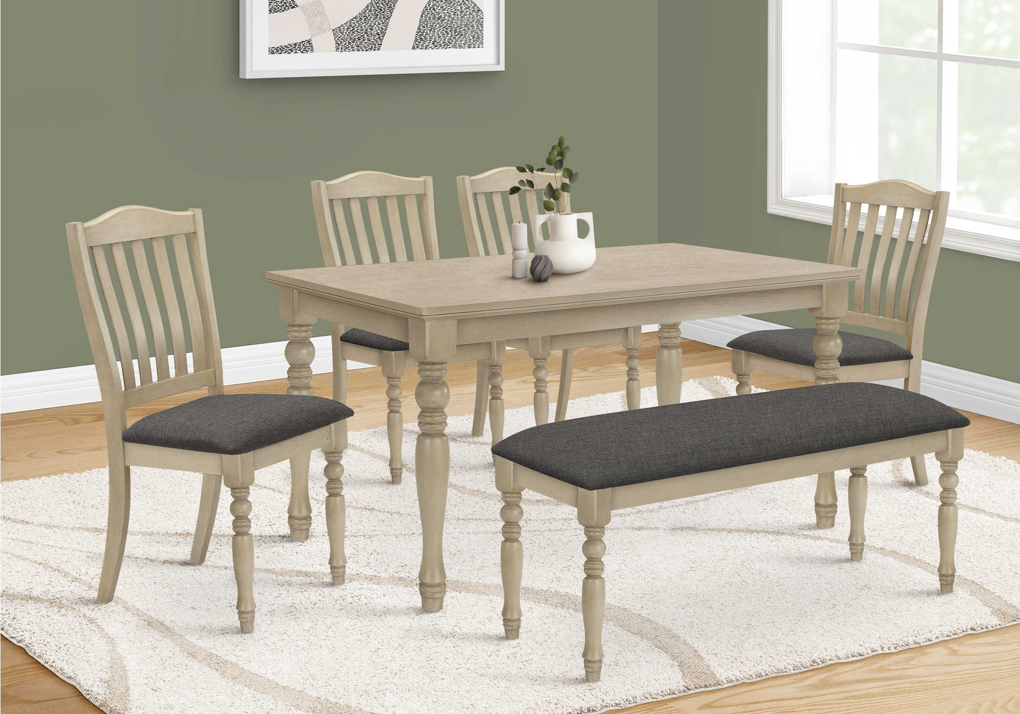 Image of dining table - antique grey veneer 36x 60 i 1390.