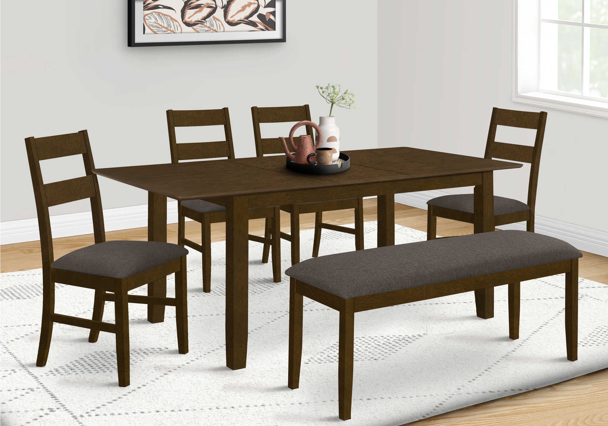 Image of dining table - brown walnut 36x 72 18 extension panel i 1395.