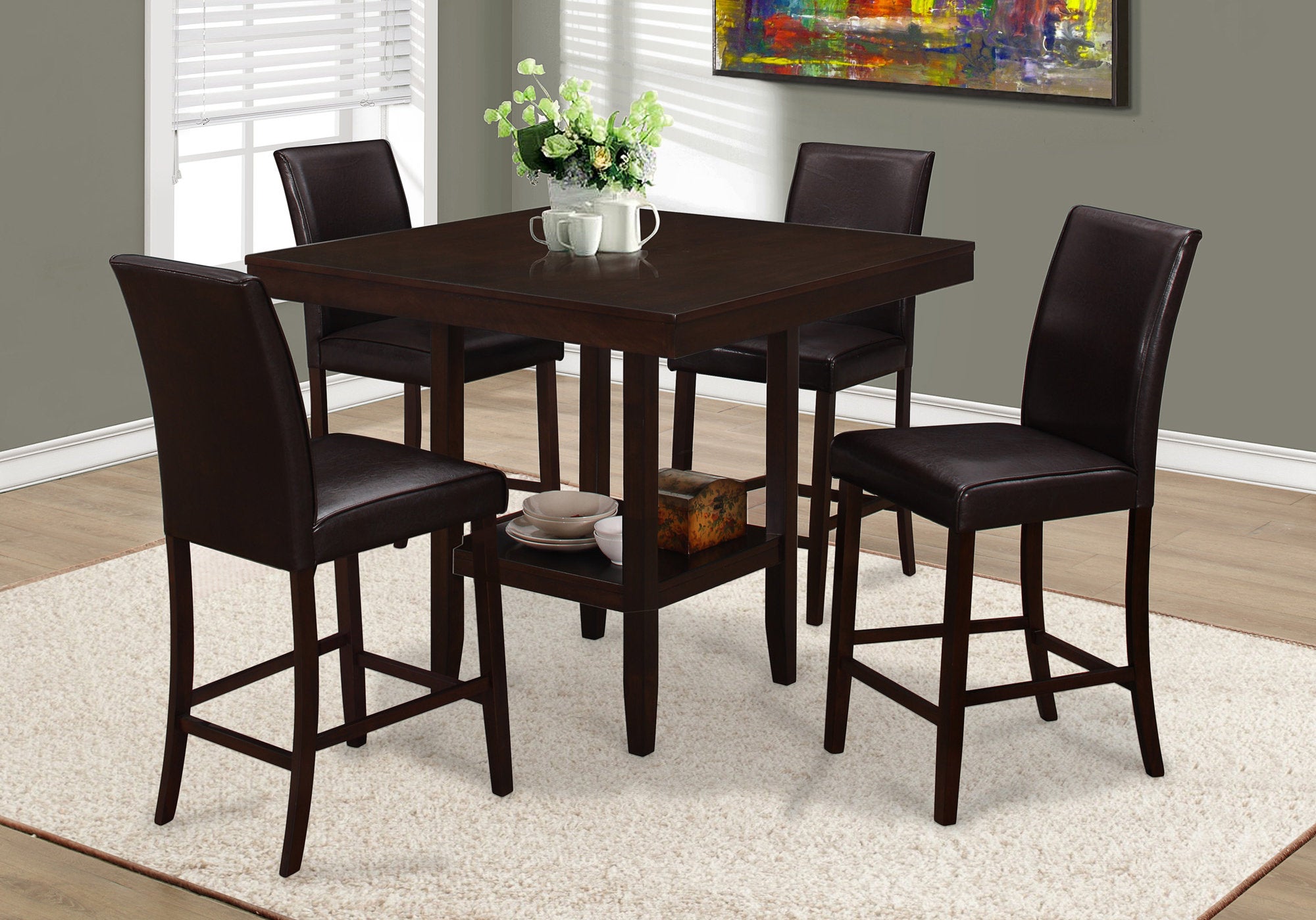 Image of dining table - 42inch x 42inch espresso counter height  i 1900.