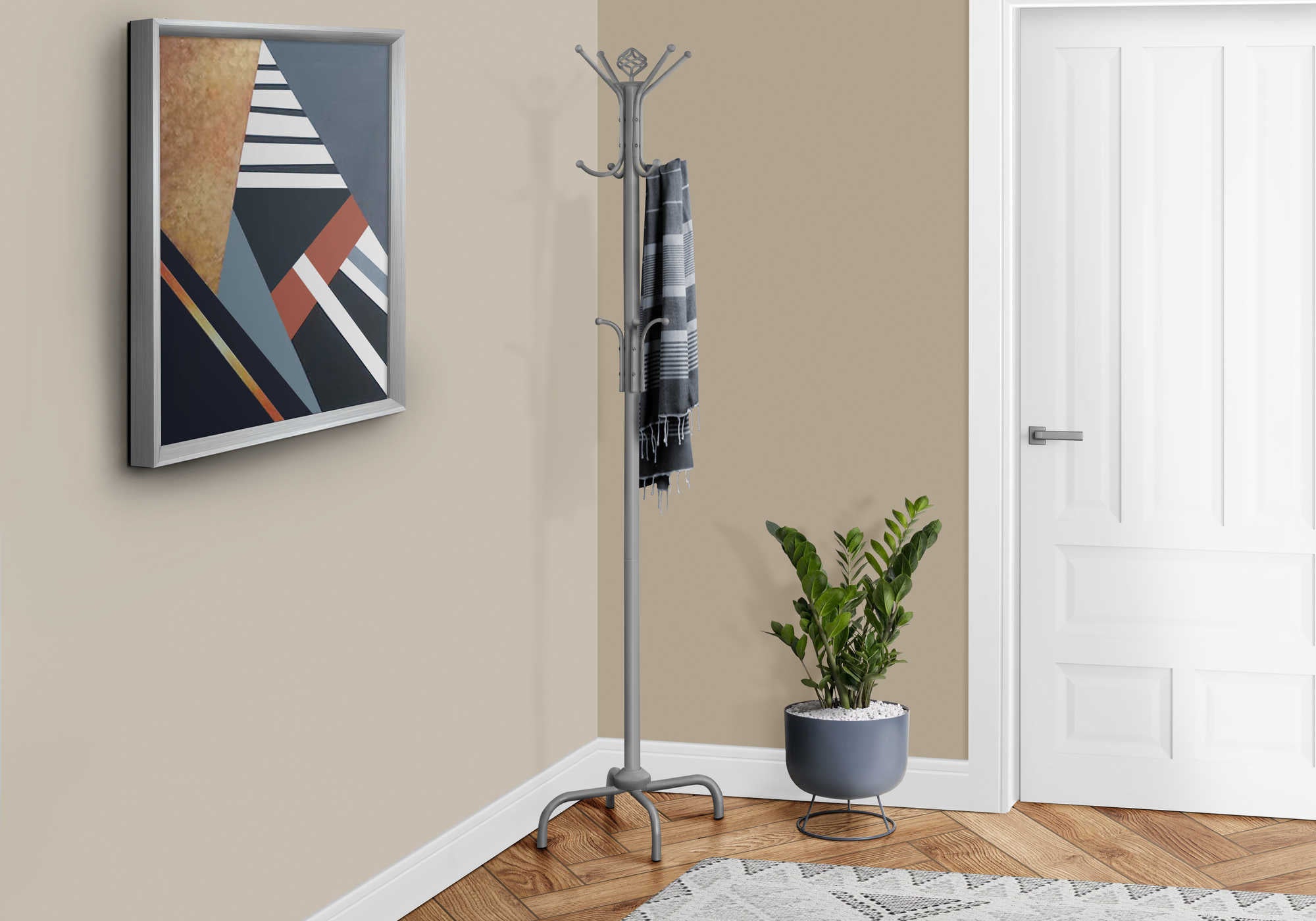 Image of coat rack - 70h  silver metal i 2007.