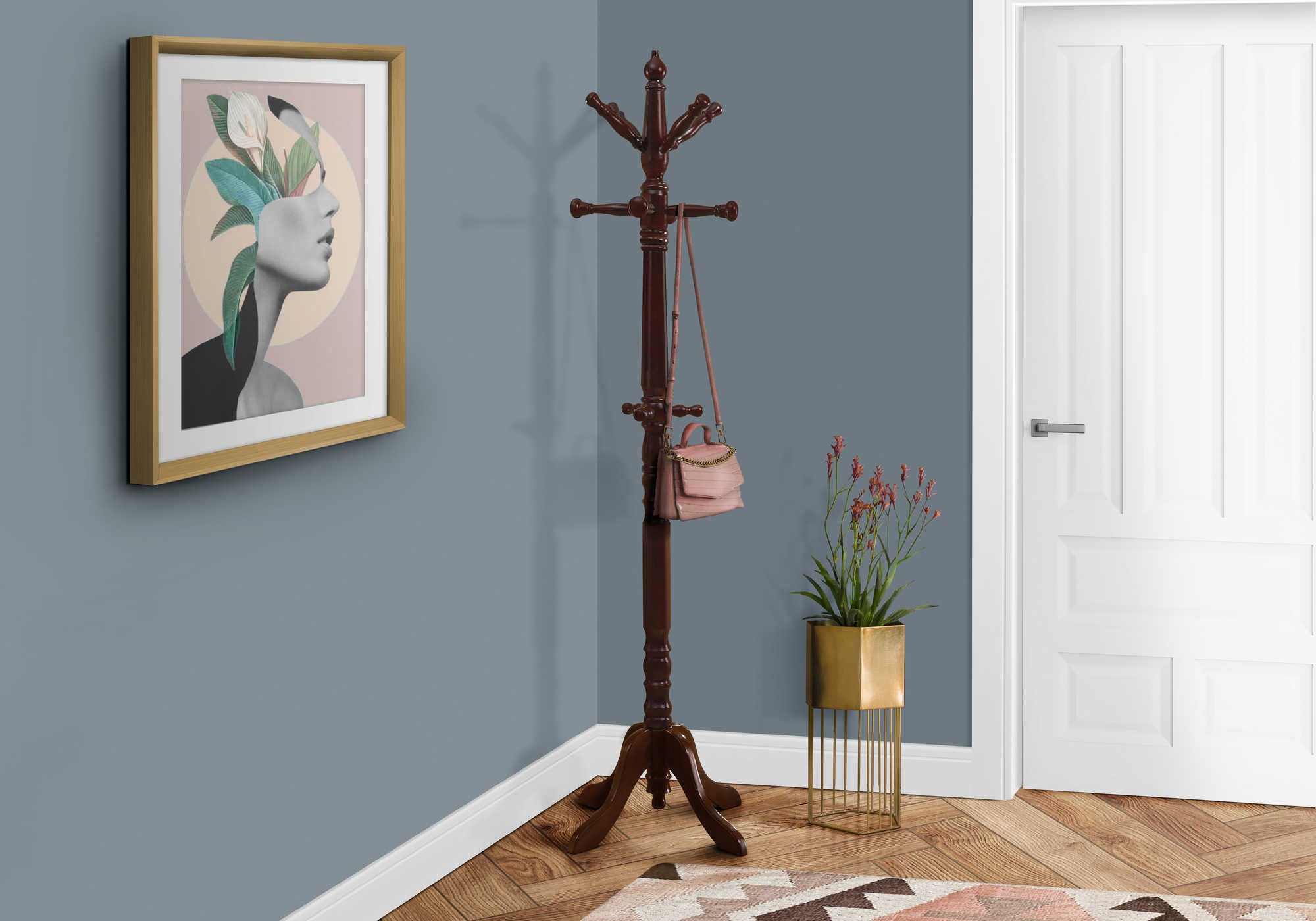 Image of coat rack - 73h  cherry wood traditional style i 2011.