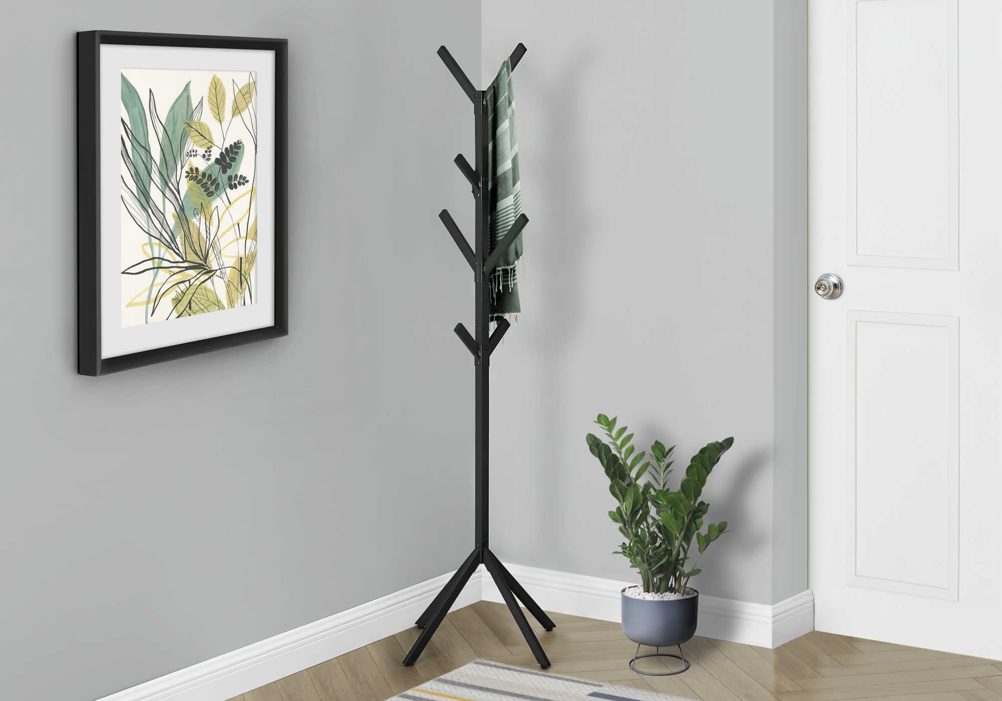 Image of coat rack - 70h  black metal i 2057.