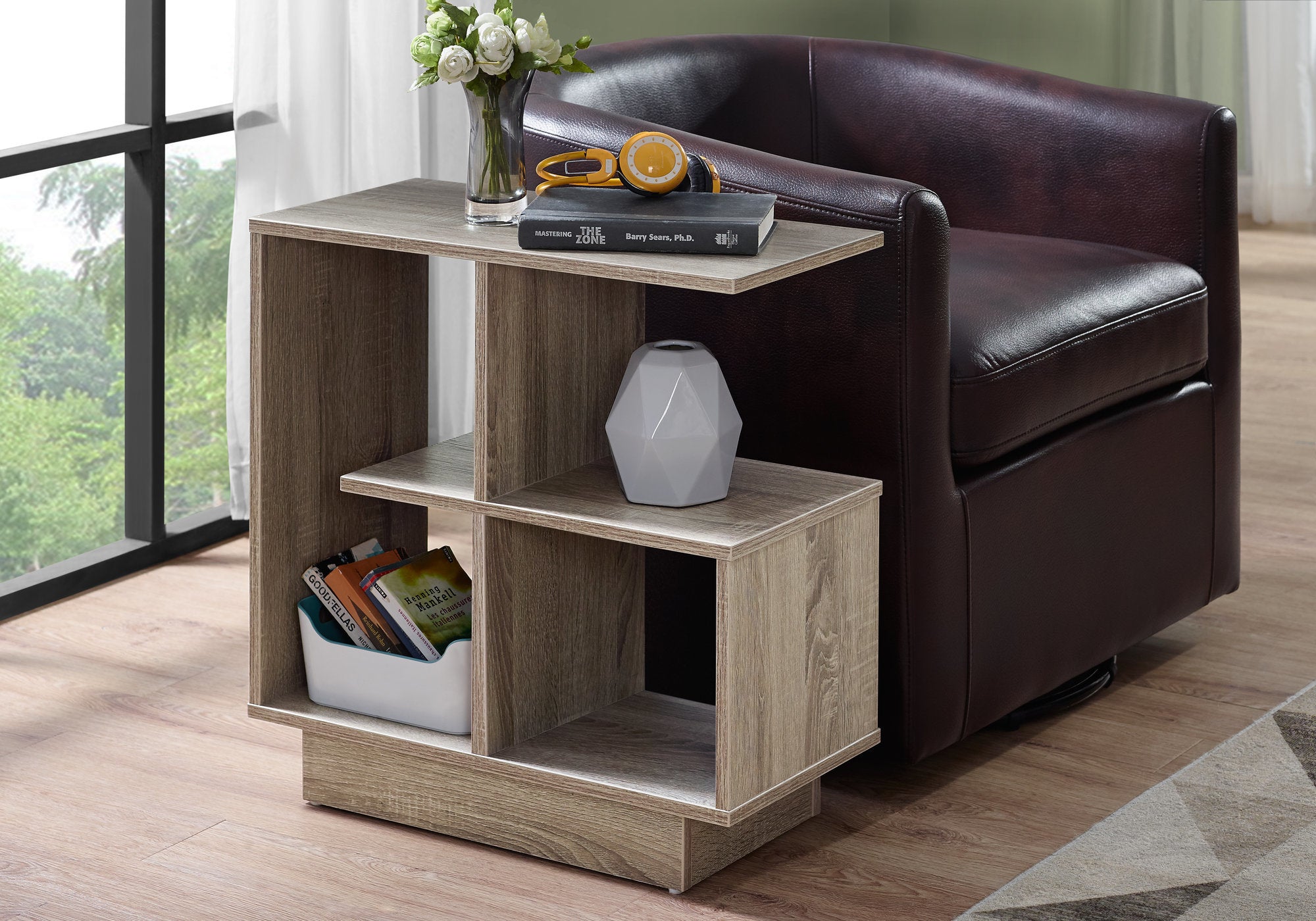 Image of accent table - 24inch h dark taupe  i 2095.