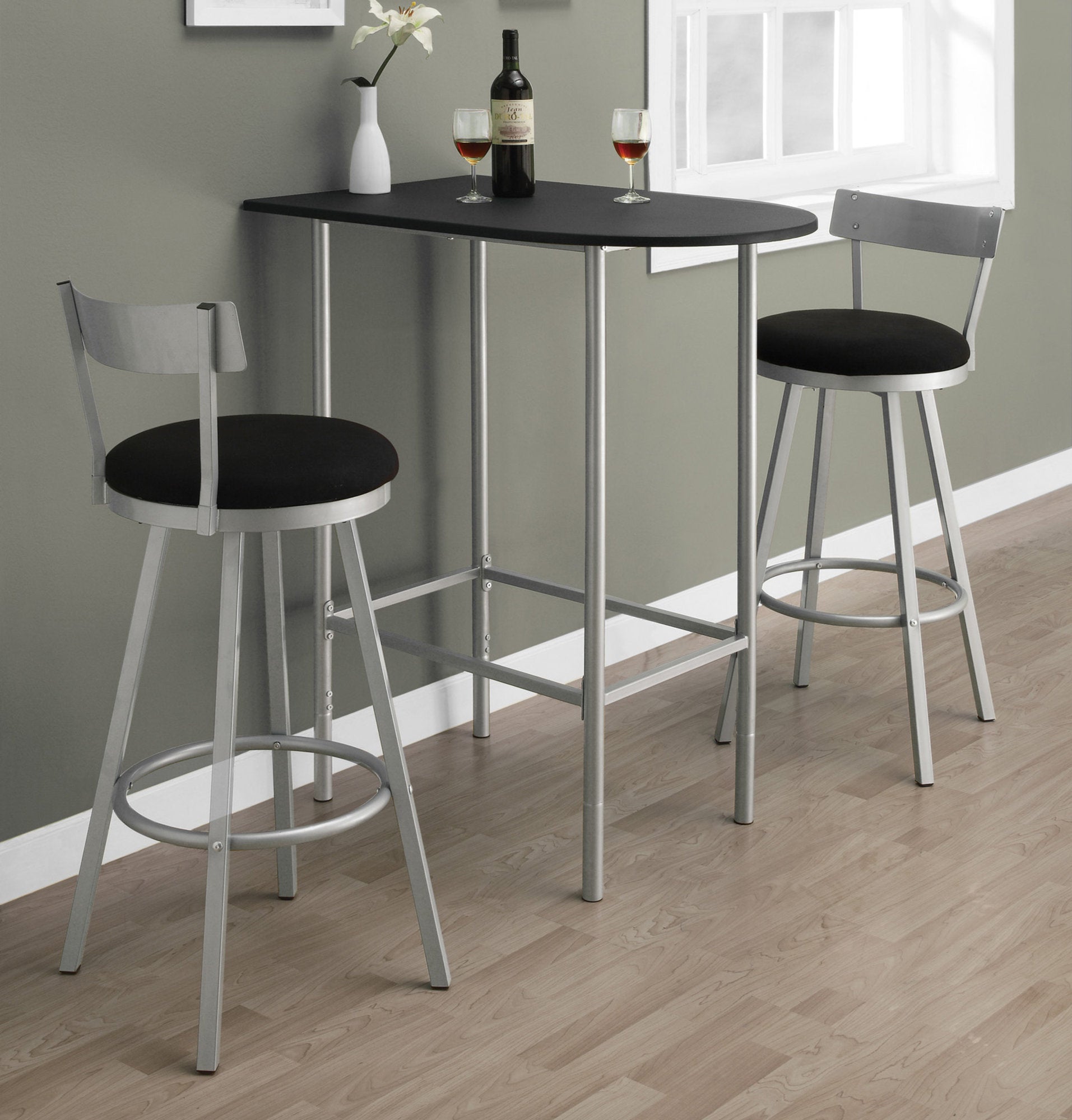 Image of barstool - 2pcs 43inch h swivel silver metal  i 2332.
