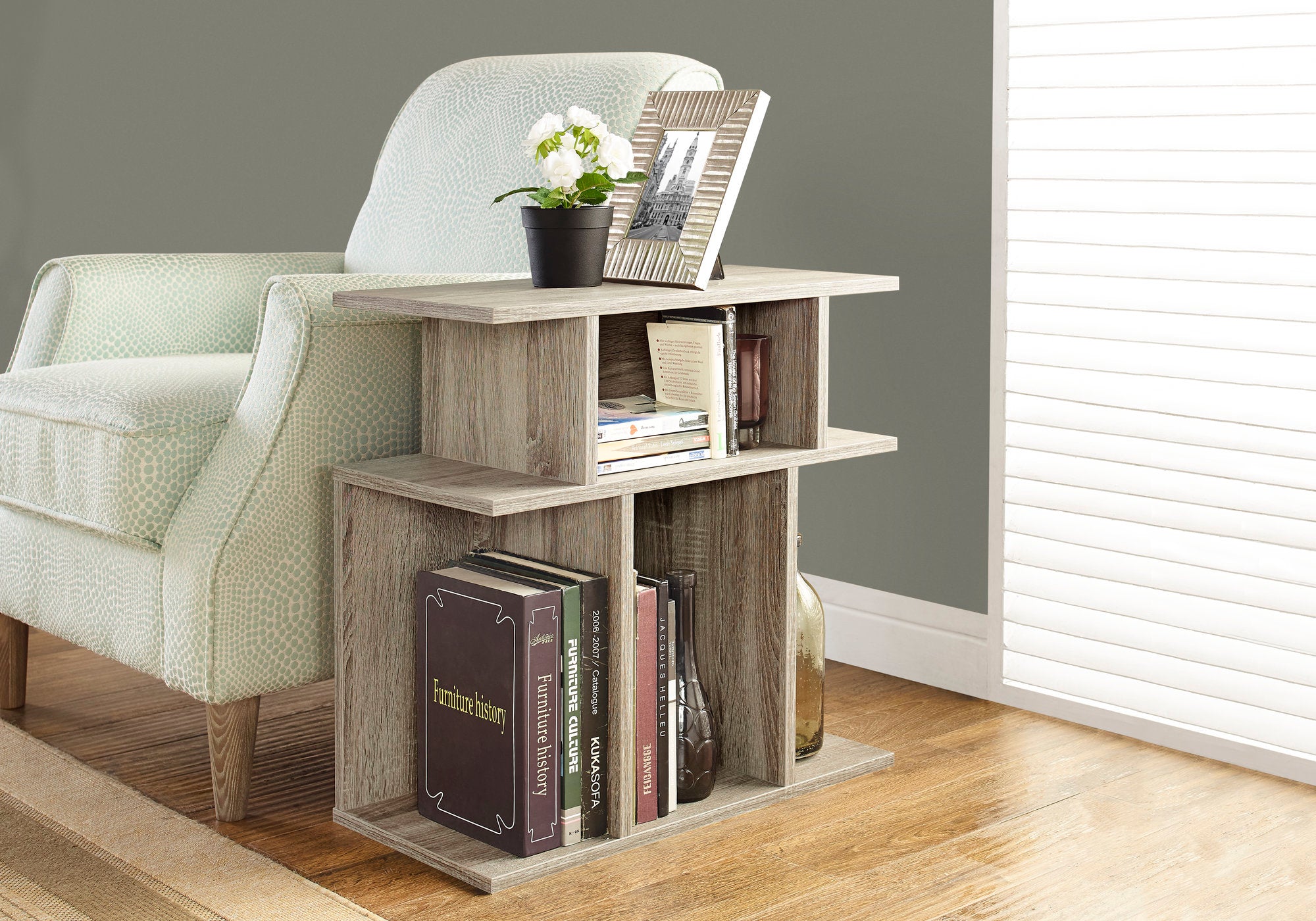 Image of accent table - 24inch h dark taupe  i 2476.