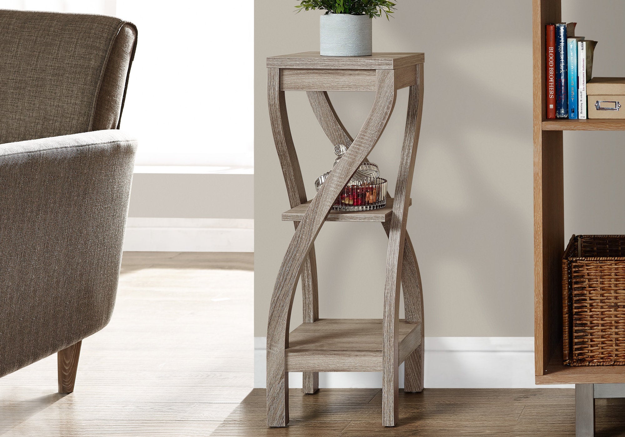 Image of accent table - 32inch h dark taupe  i 2480.