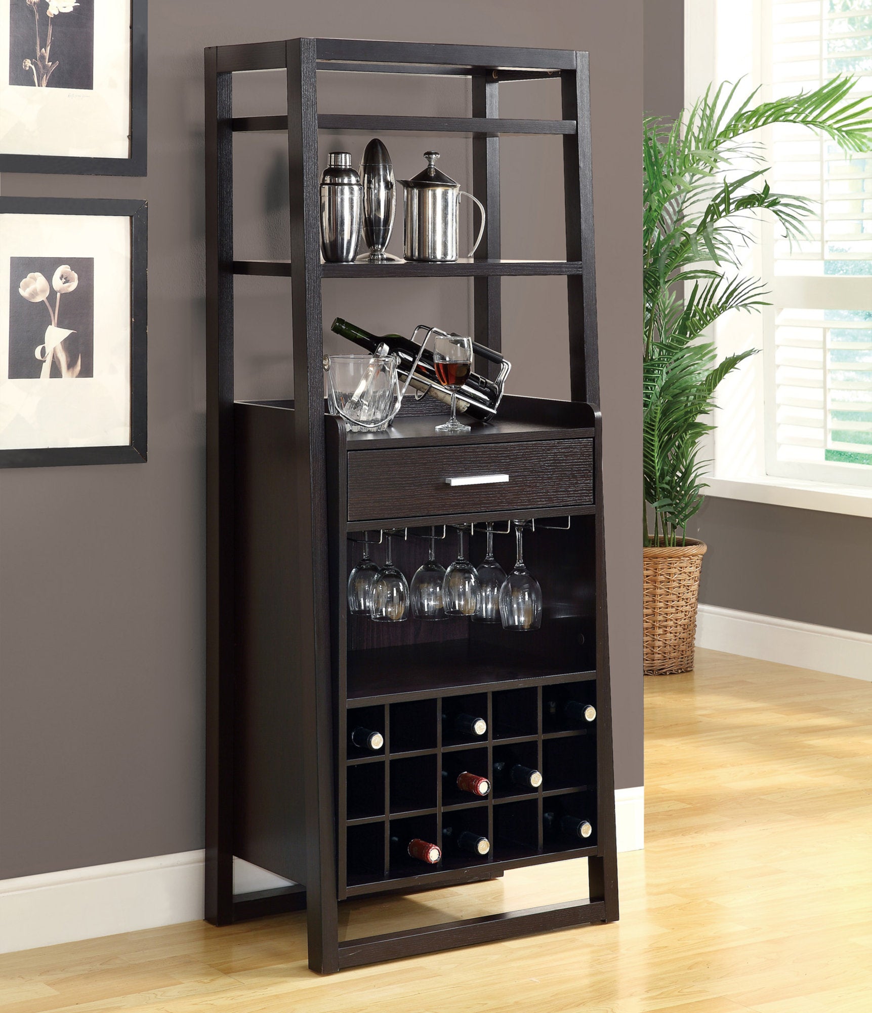 Image of home bar - 60inch h espresso ladder style  i 2543.