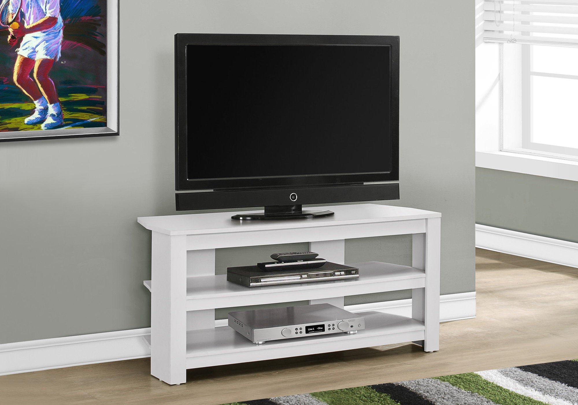 Image of tv stand - 42inch l white corner  i 2567.