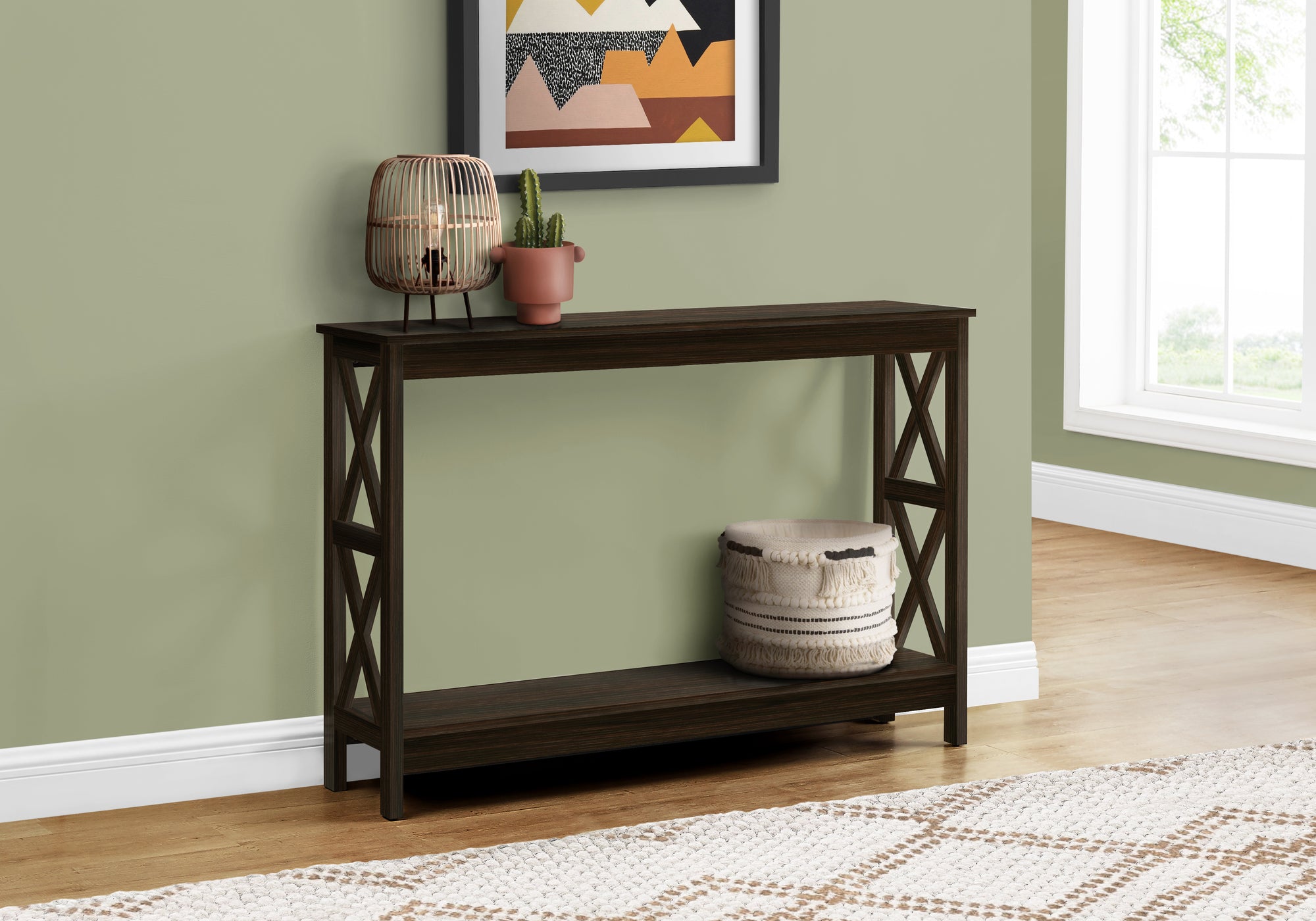 Image of accent table - 48inch l espresso hall console  i 2790.