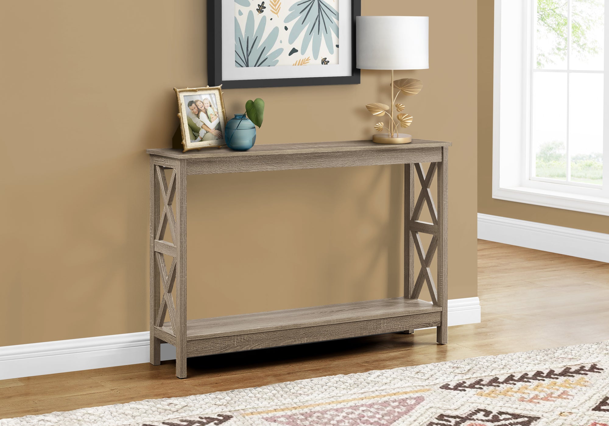 Image of accent table - 48inch l dark taupe hall console  i 2791.