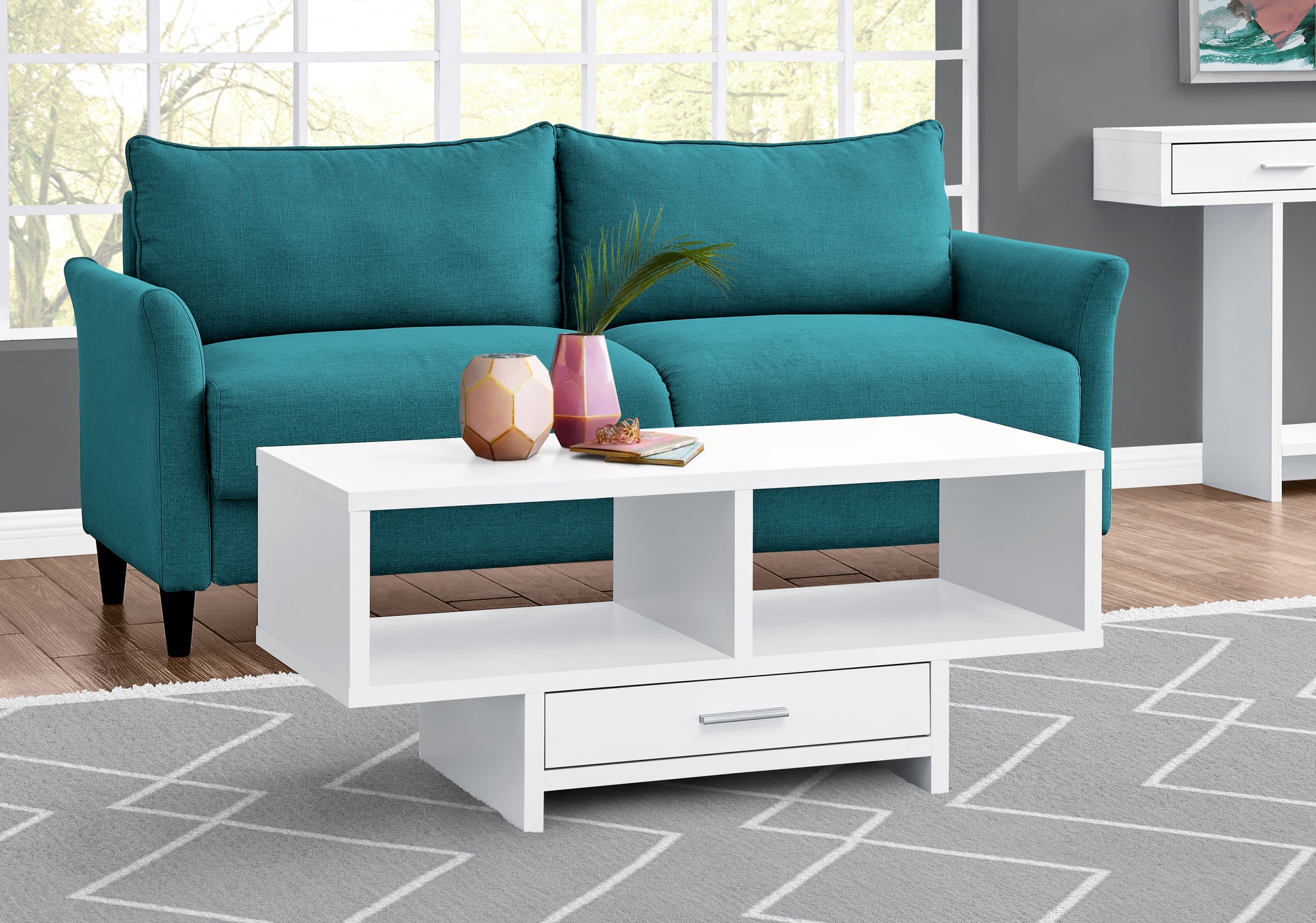 coffee table white with storage i2806