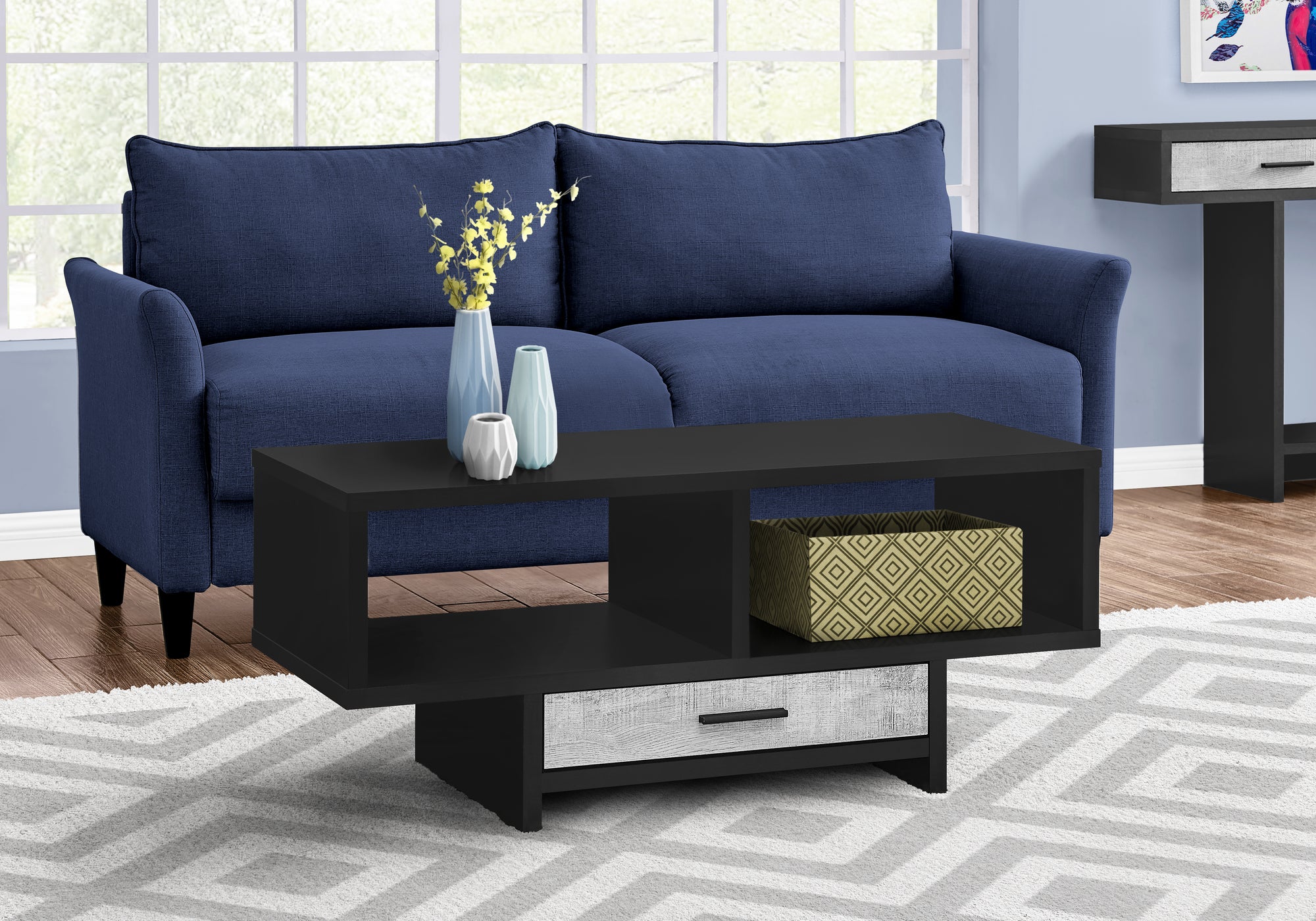 Image of coffee table - black grey reclaimed wood-look  i 2810.