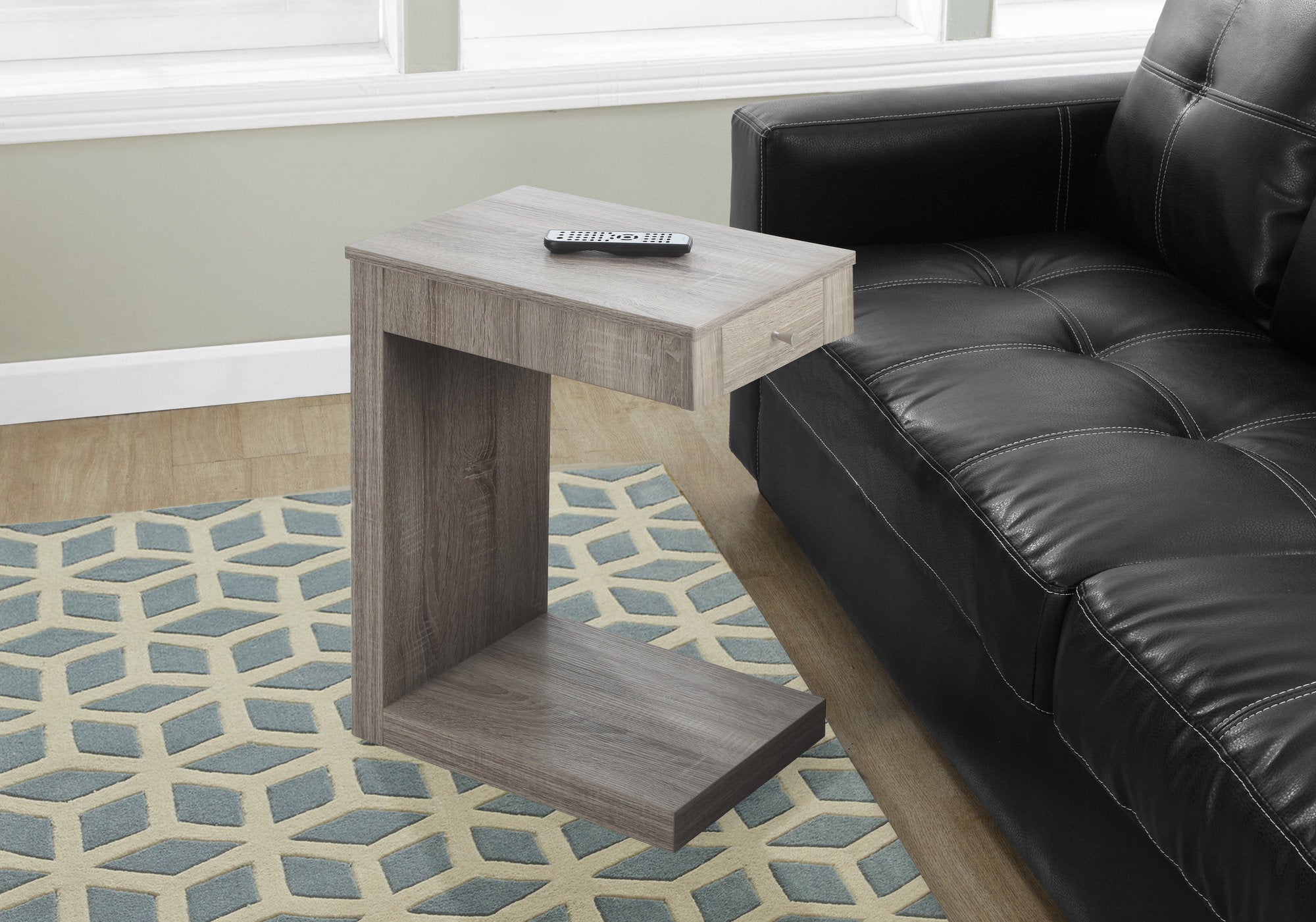 Image of accent table - dark taupe with a drawer  i 3191.