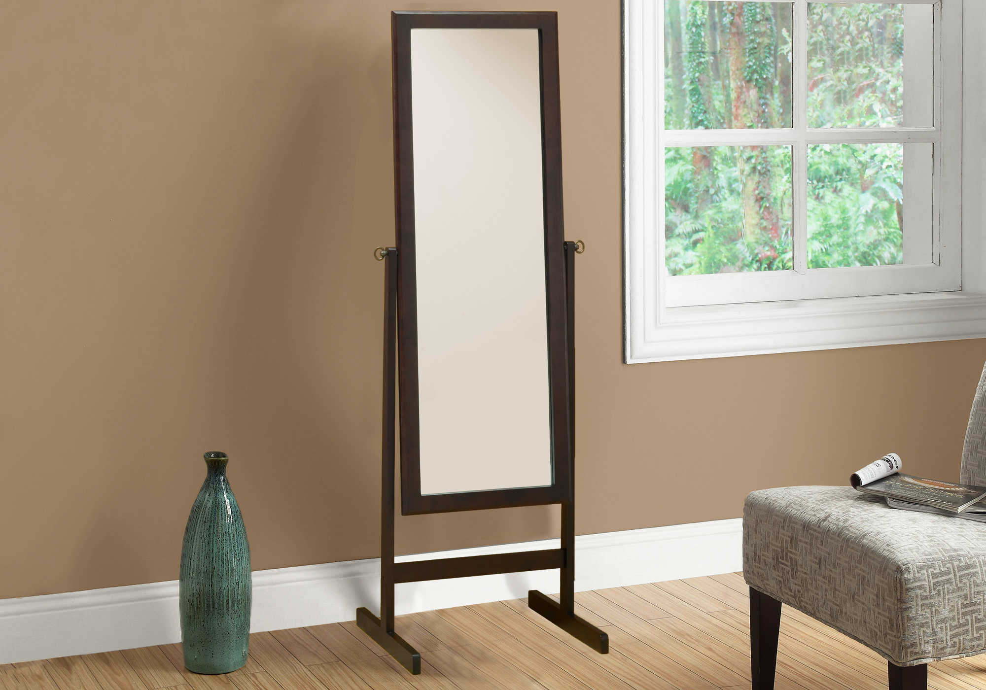 Image of mirror - 60h  espresso wood frame i 3368.