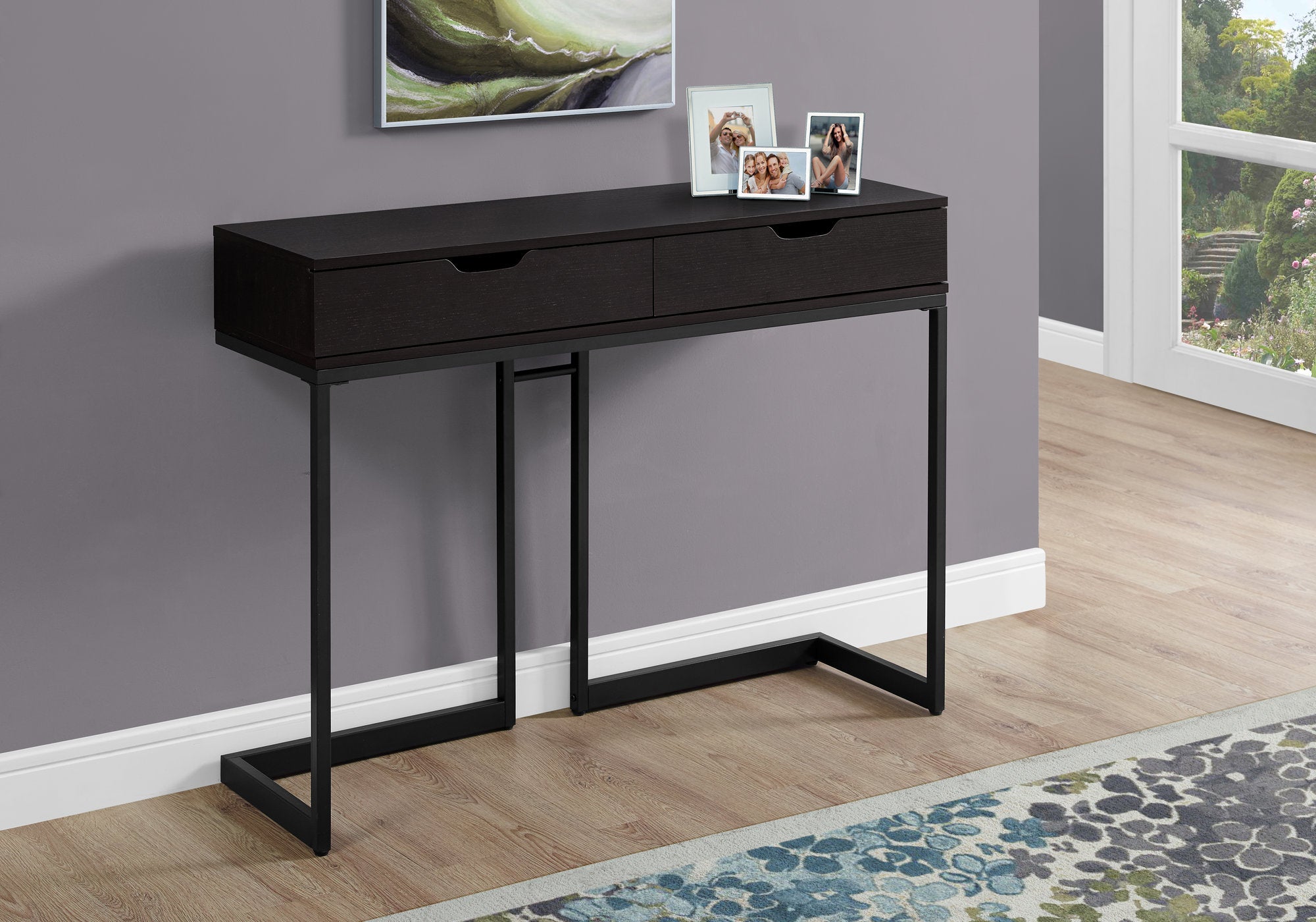 Image of accent table - 42inch l espresso black hall console  i 3517.
