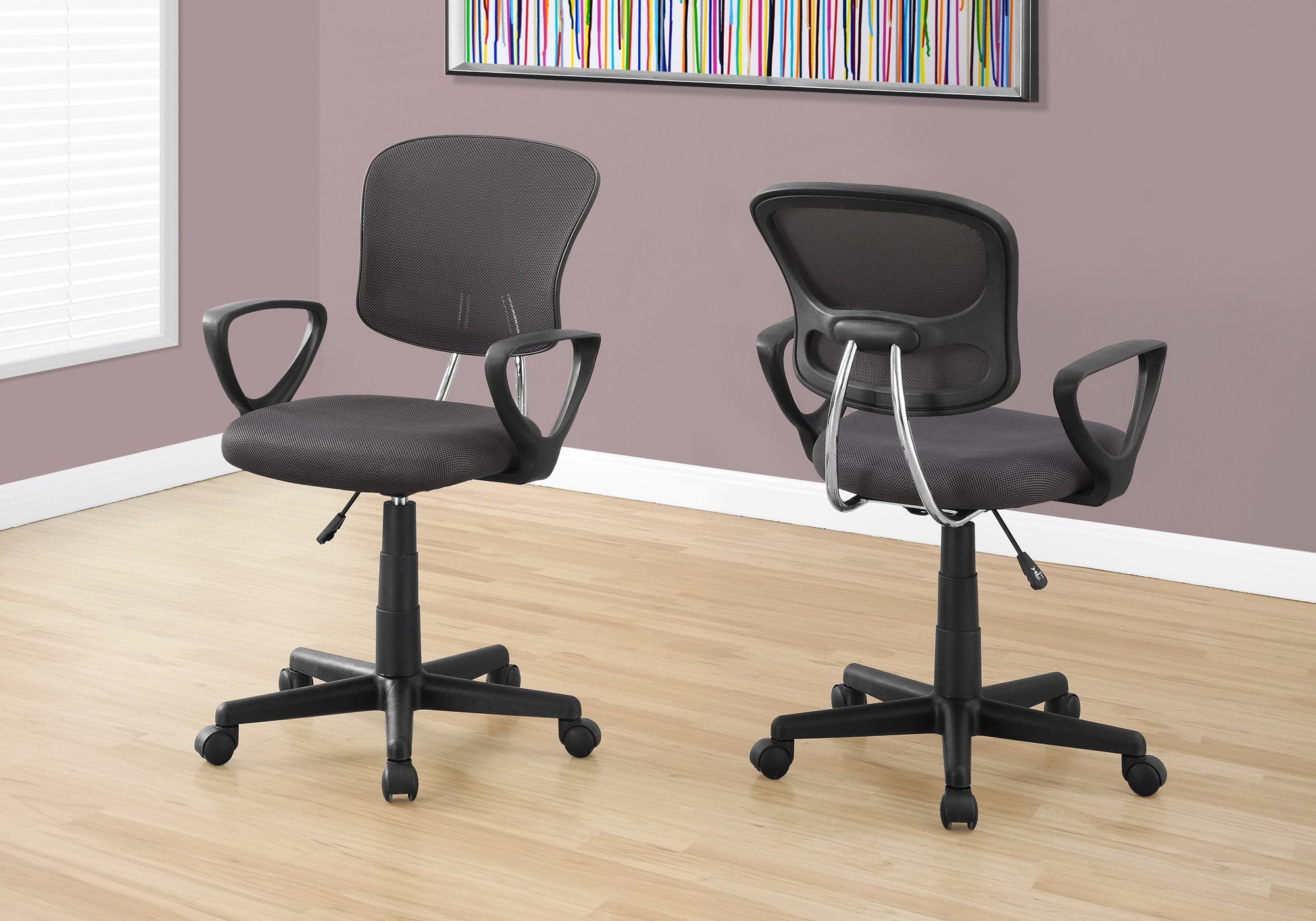 Image of office chair - grey mesh juvenile multi position  i 7262.