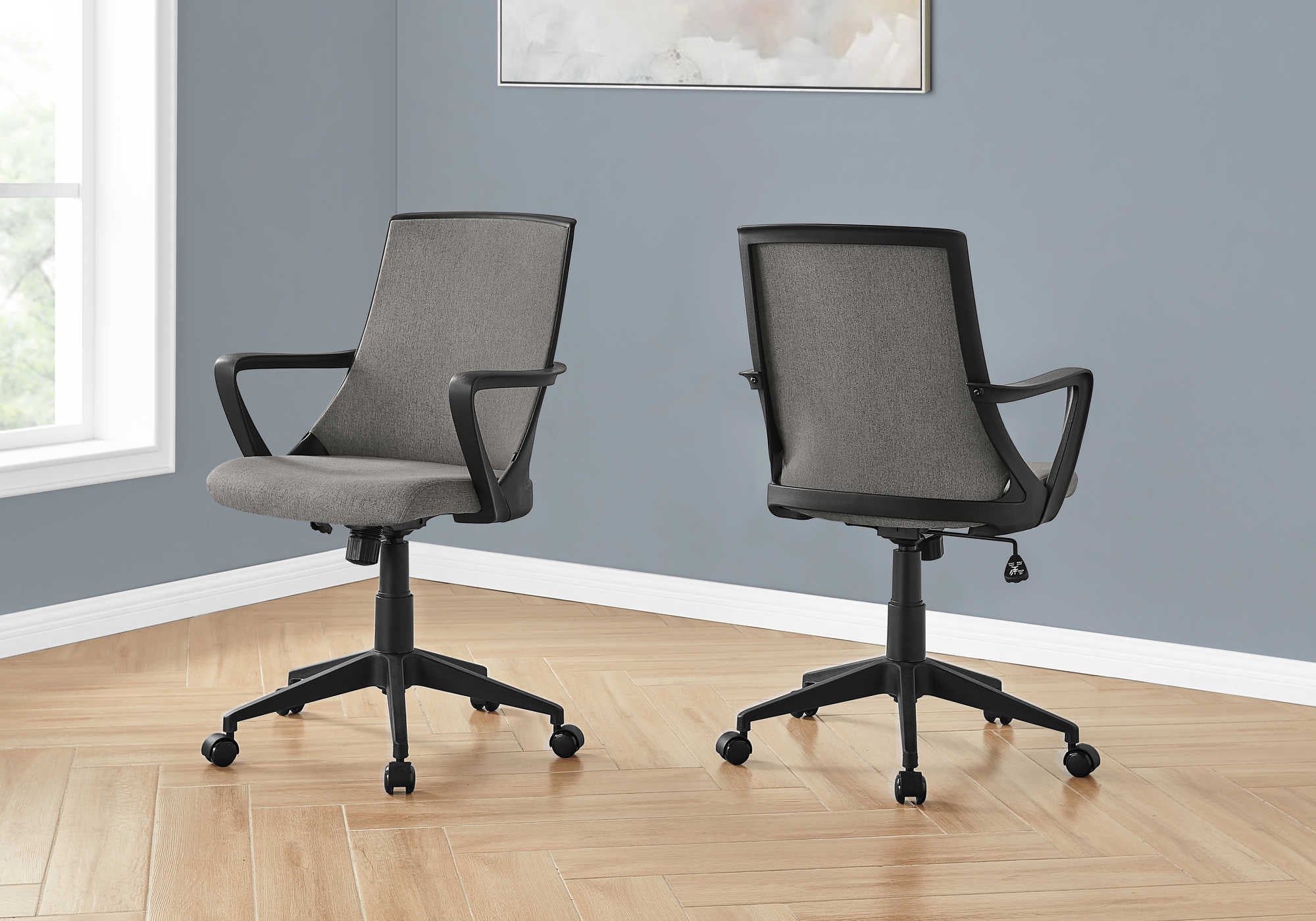 Image of office chair - black  dark grey fabric  multi position i 7297.