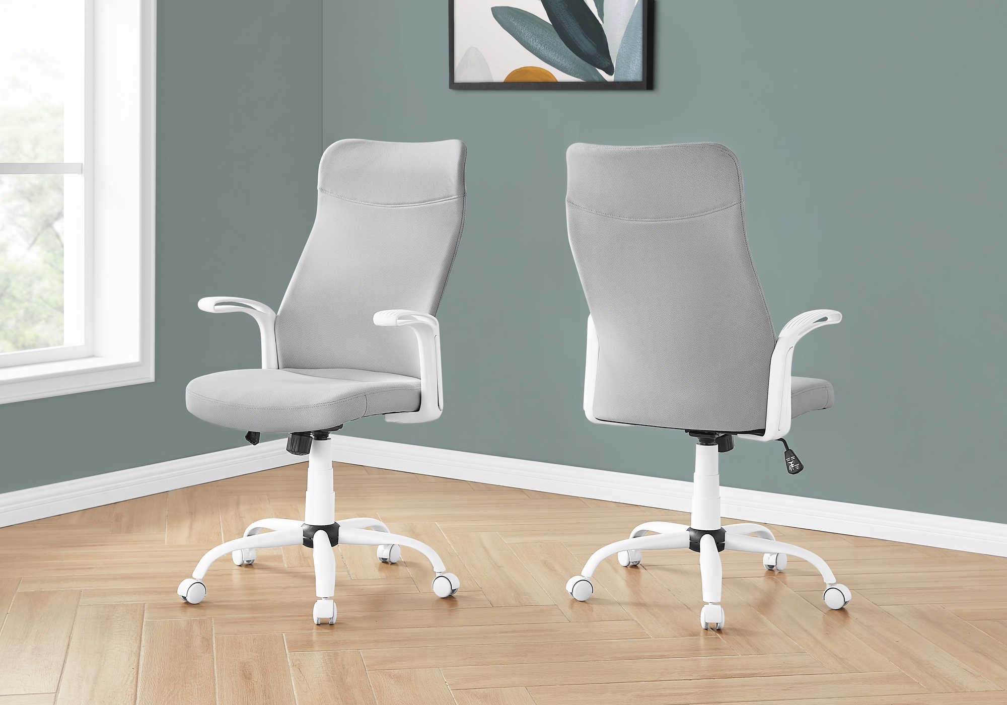 Image of office chair - white  grey fabric  multi position i 7324.