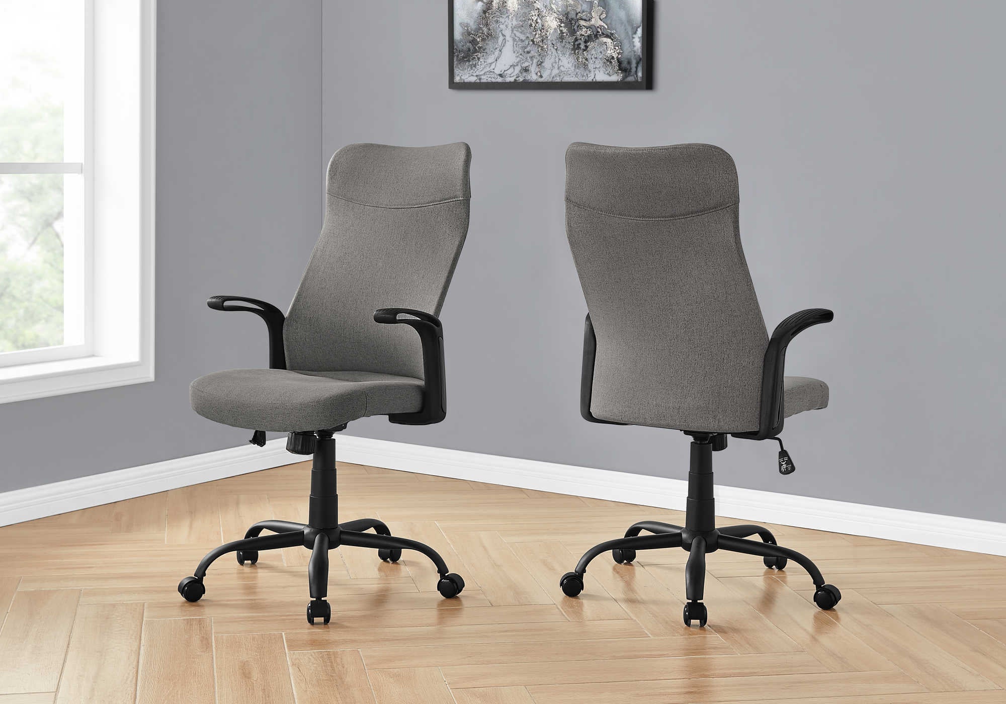 Image of office chair - black  dark grey fabric  multi position i 7325.