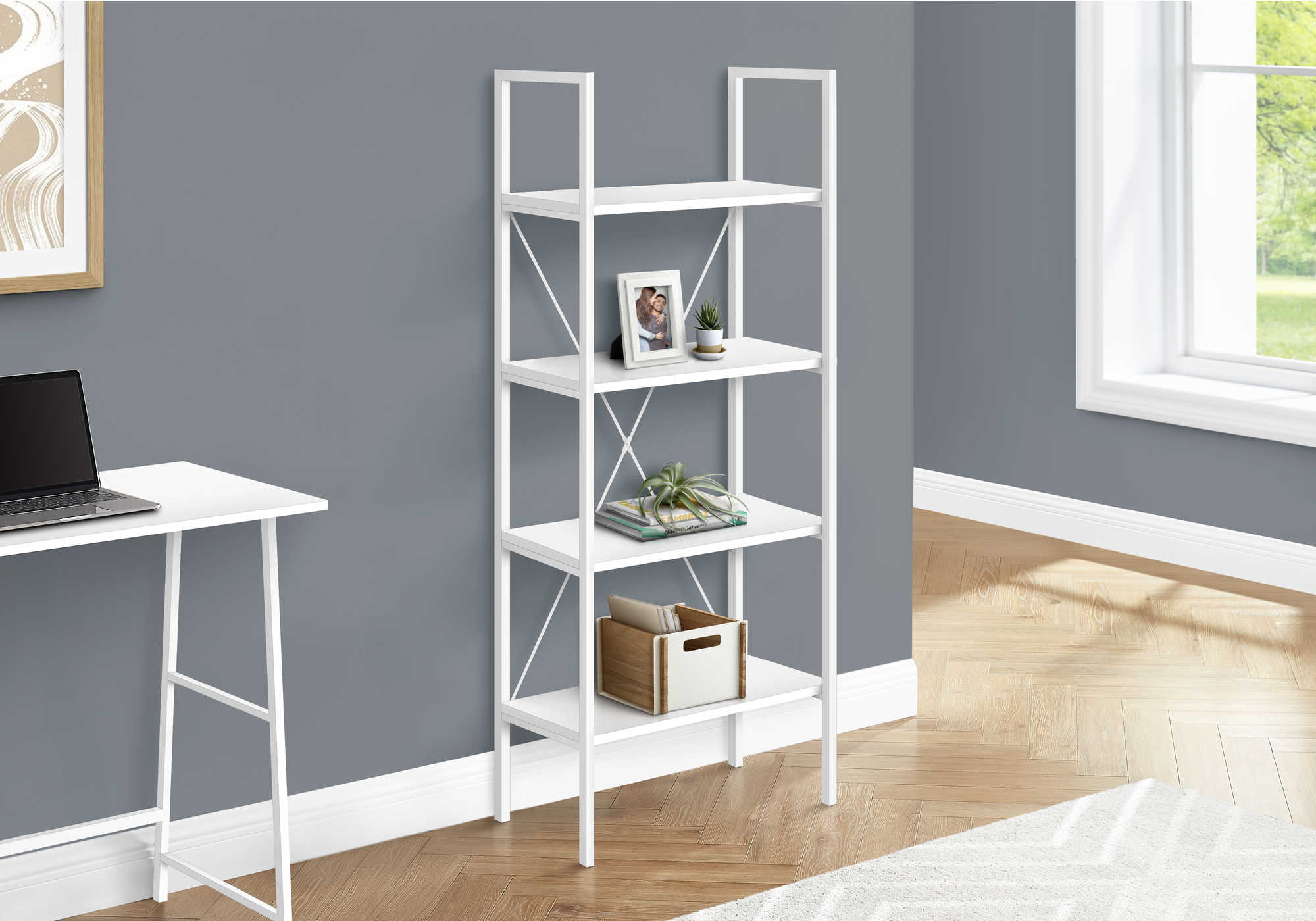 Image of bookcase - 48h  white  white metal  i 7801.