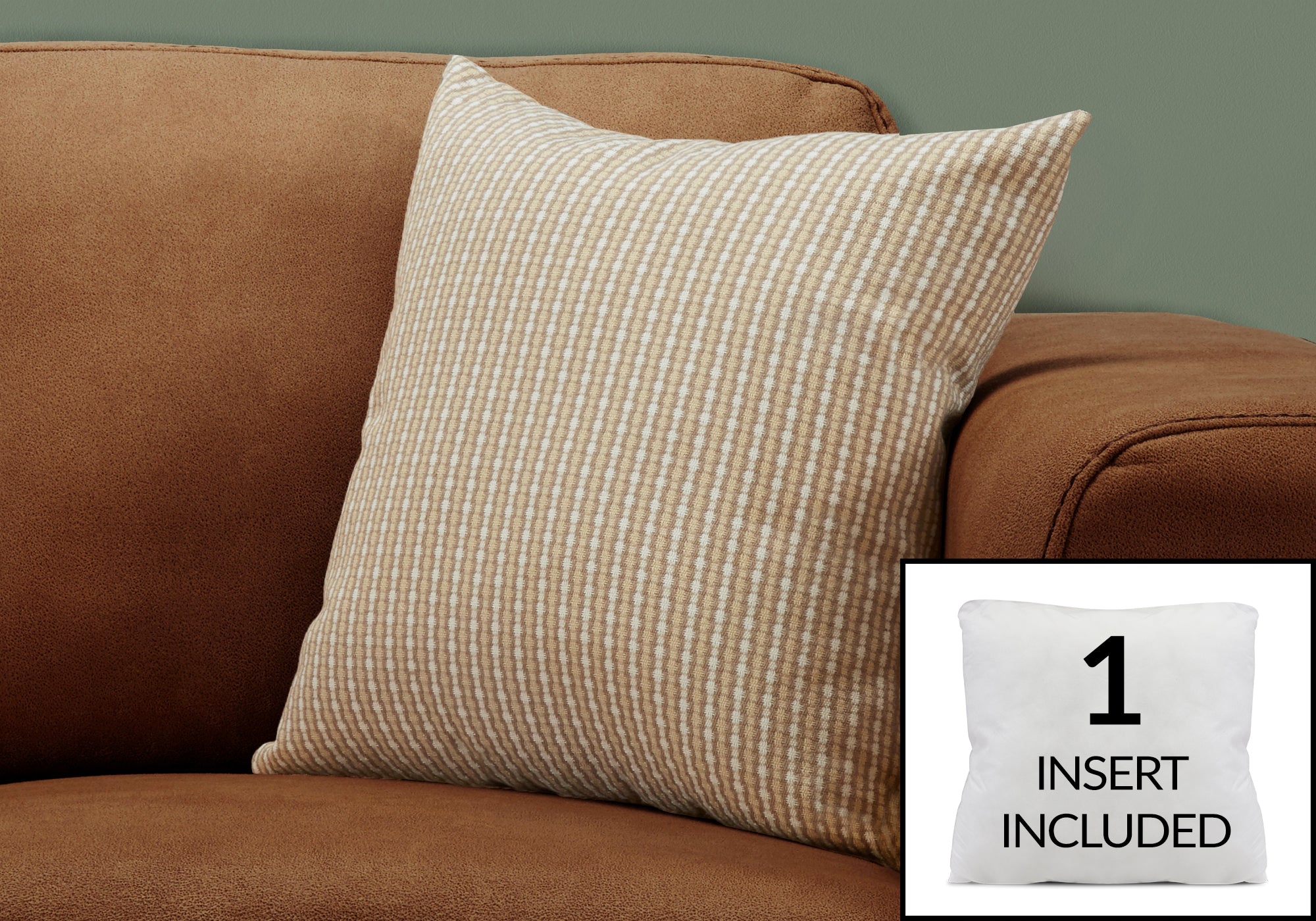 Image of pillow - 18inch x 18inch light dark taupe abstract dot 1pc  i 9228.