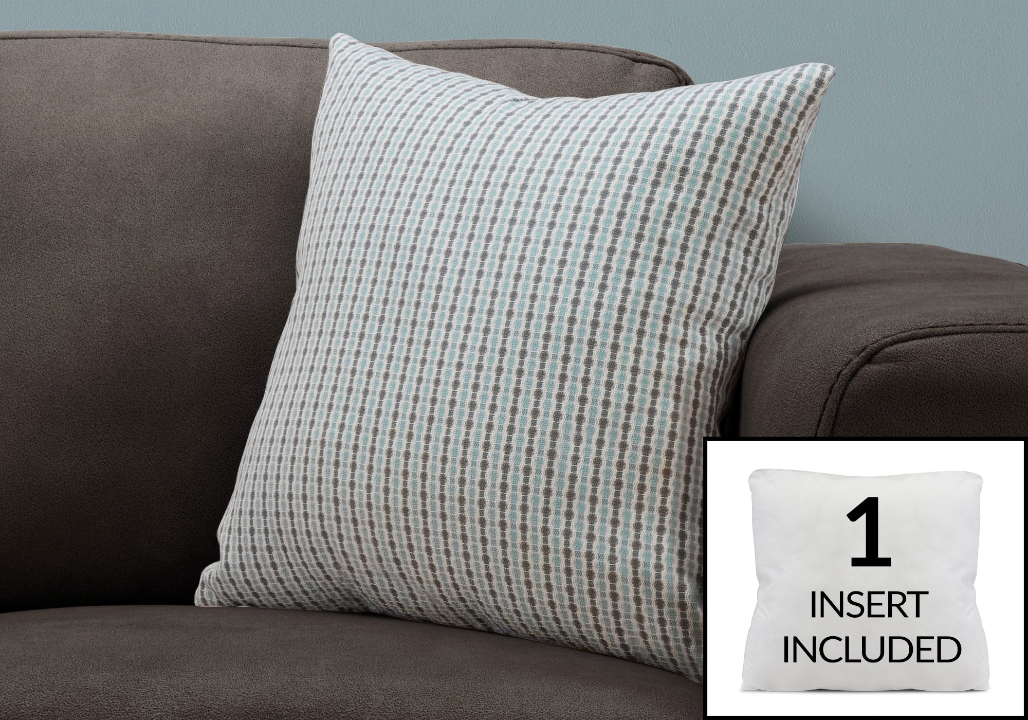 Image of pillow - 18inch x 18inch light blue grey abstract dot 1pc  i 9230.