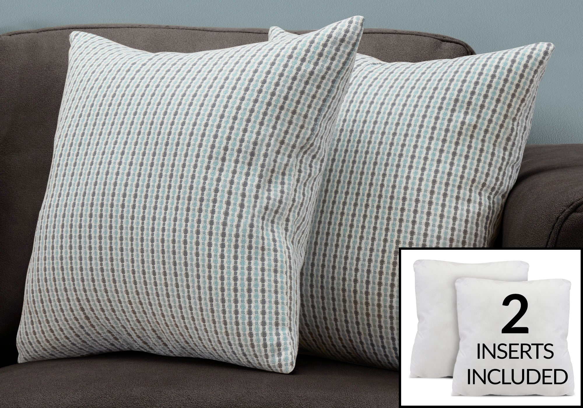 Image of pillow - 18inch x 18inch light blue grey abstract dot 2pcs  i 9231.