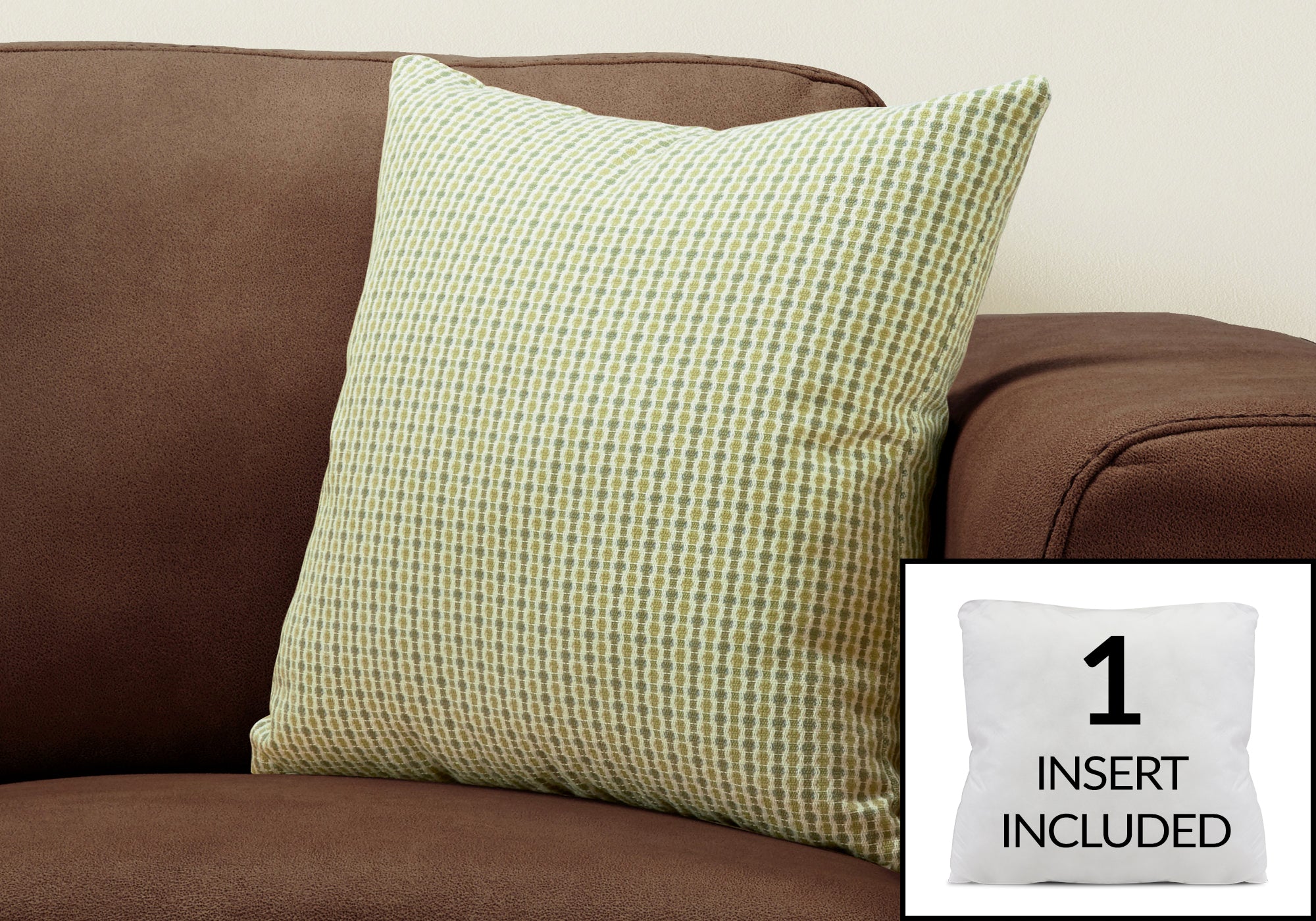 Image of pillow - 18inch x 18inch light dark green abstract dot 1pc  i 9232.