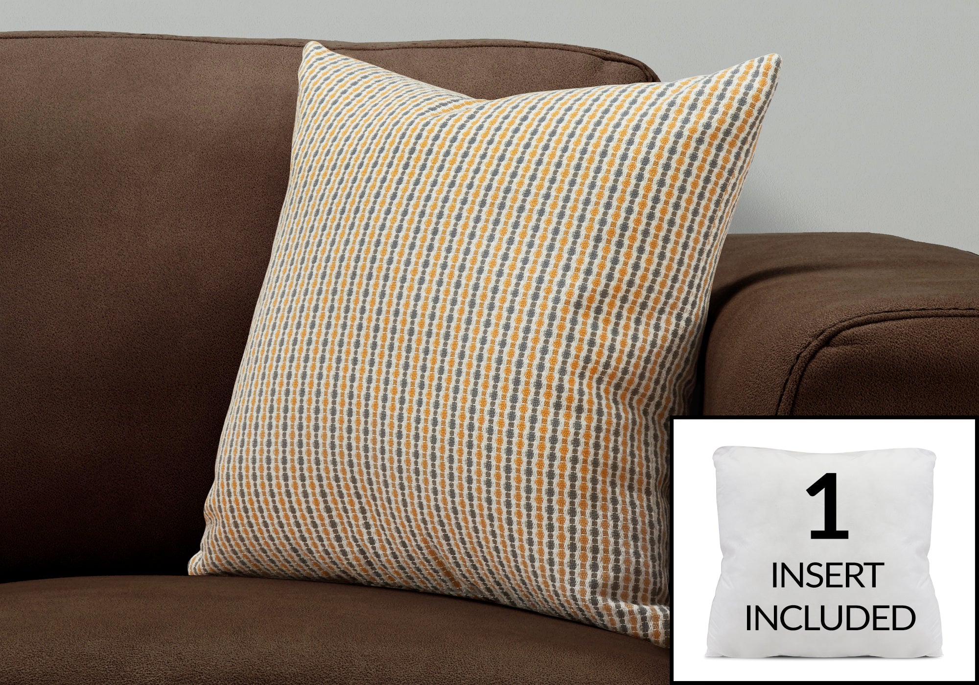 Image of pillow - 18inch x 18inch gold grey abstract dot 1pc  i 9234.