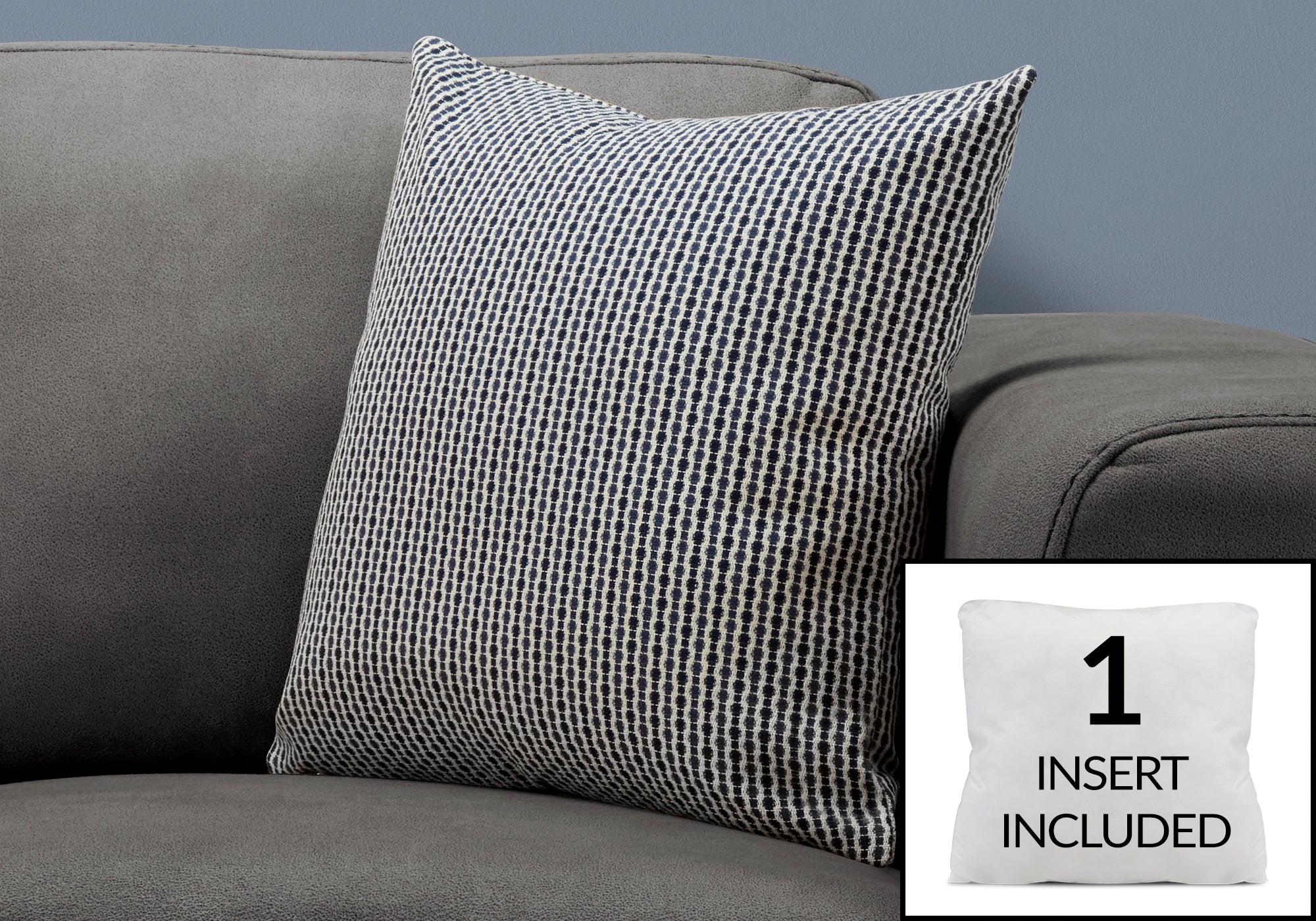 Image of pillow - 18inch x 18inch light dark blue abstract dot 1pc  i 9240.