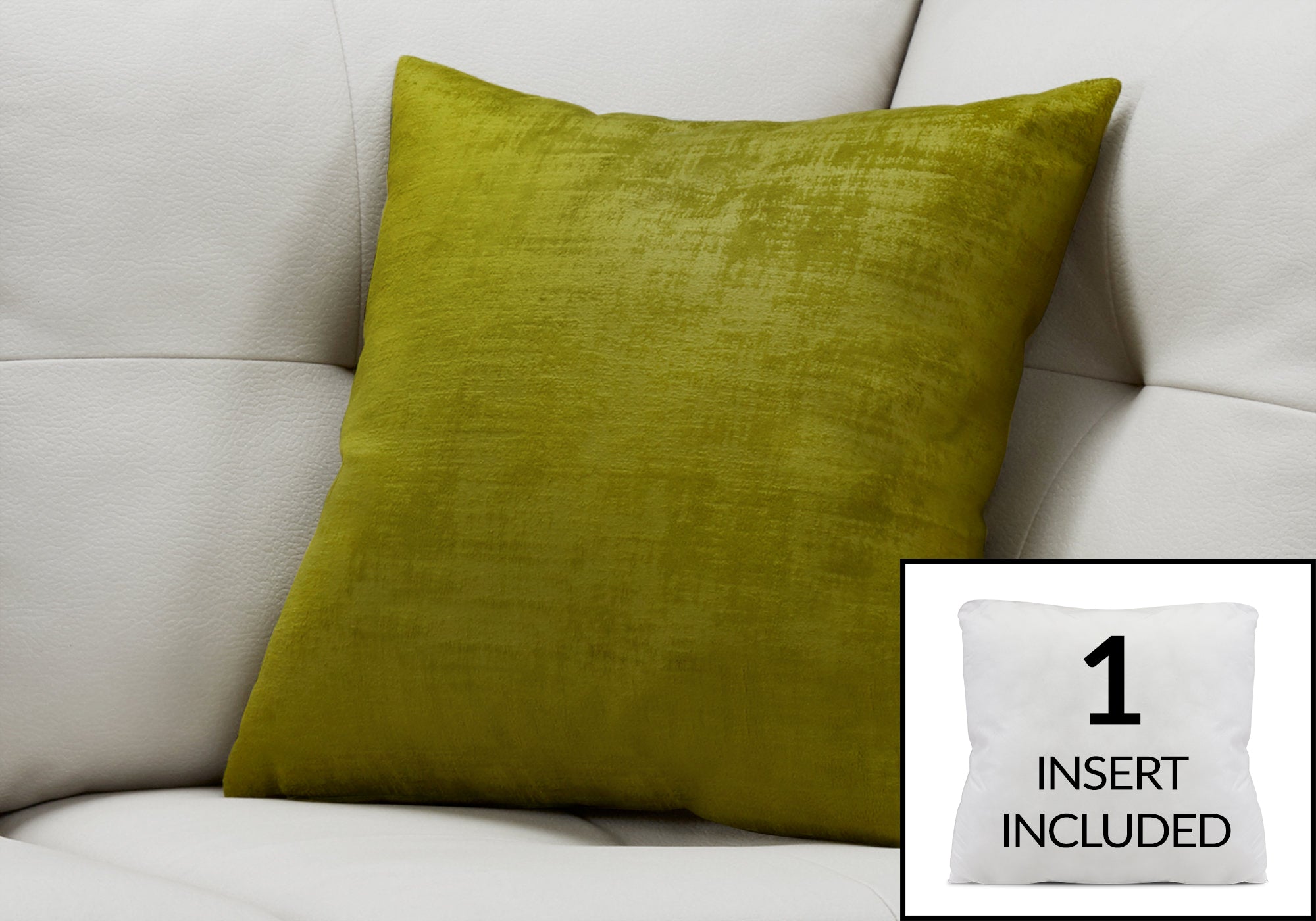 Image of pillow - 18inch x 18inch lime green brushed velvet 1pc  i 9244.