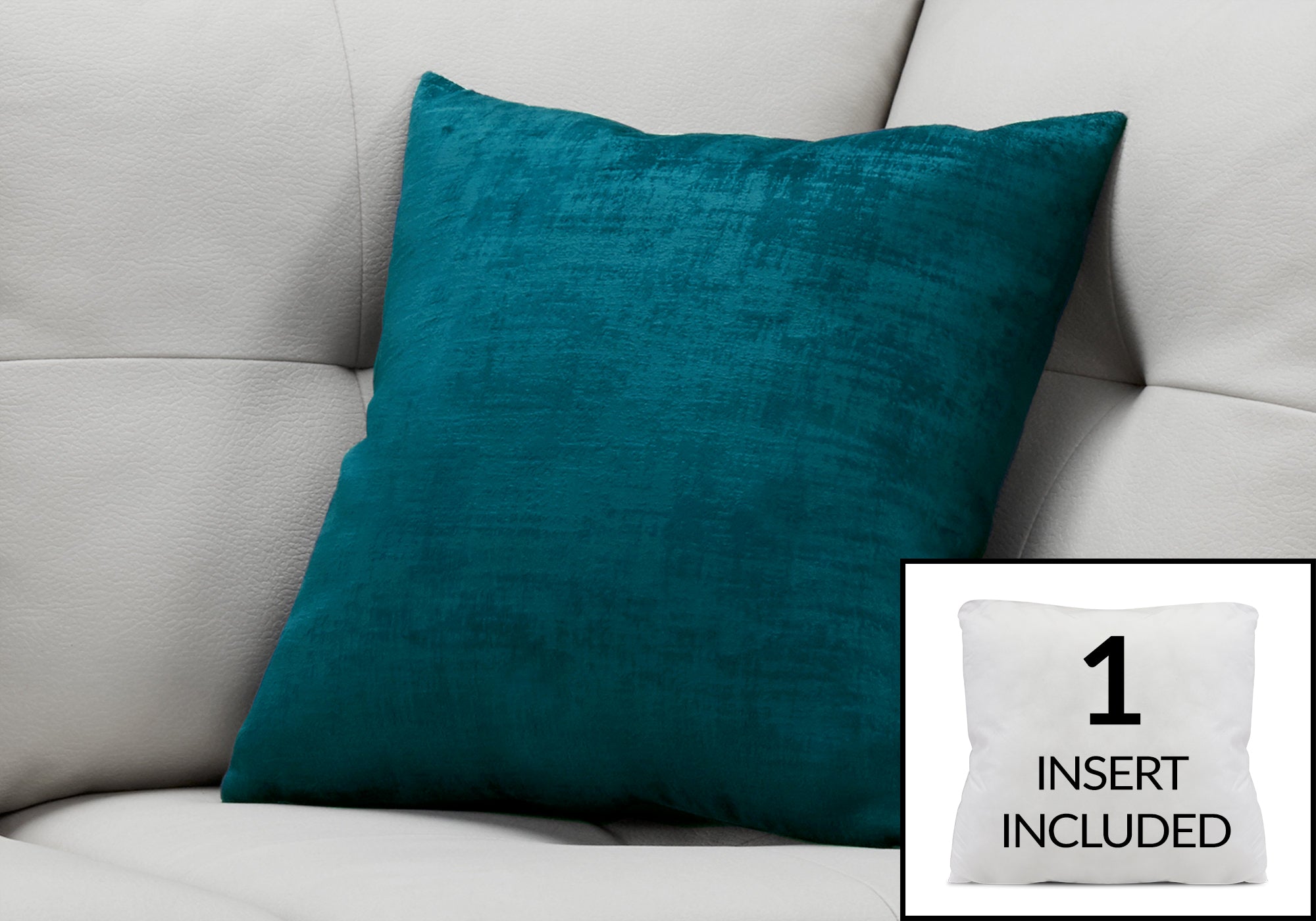 Image of pillow - 18inch x 18inch turquoise brushed velvet 1pc  i 9246.