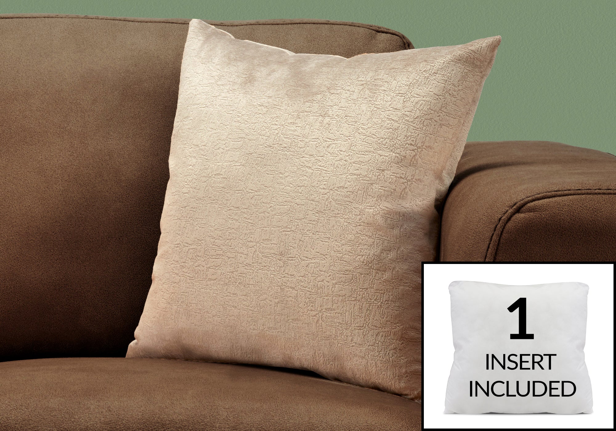 Image of pillow - 18inch x 18inch taupe mosaic velvet 1pc  i 9270.