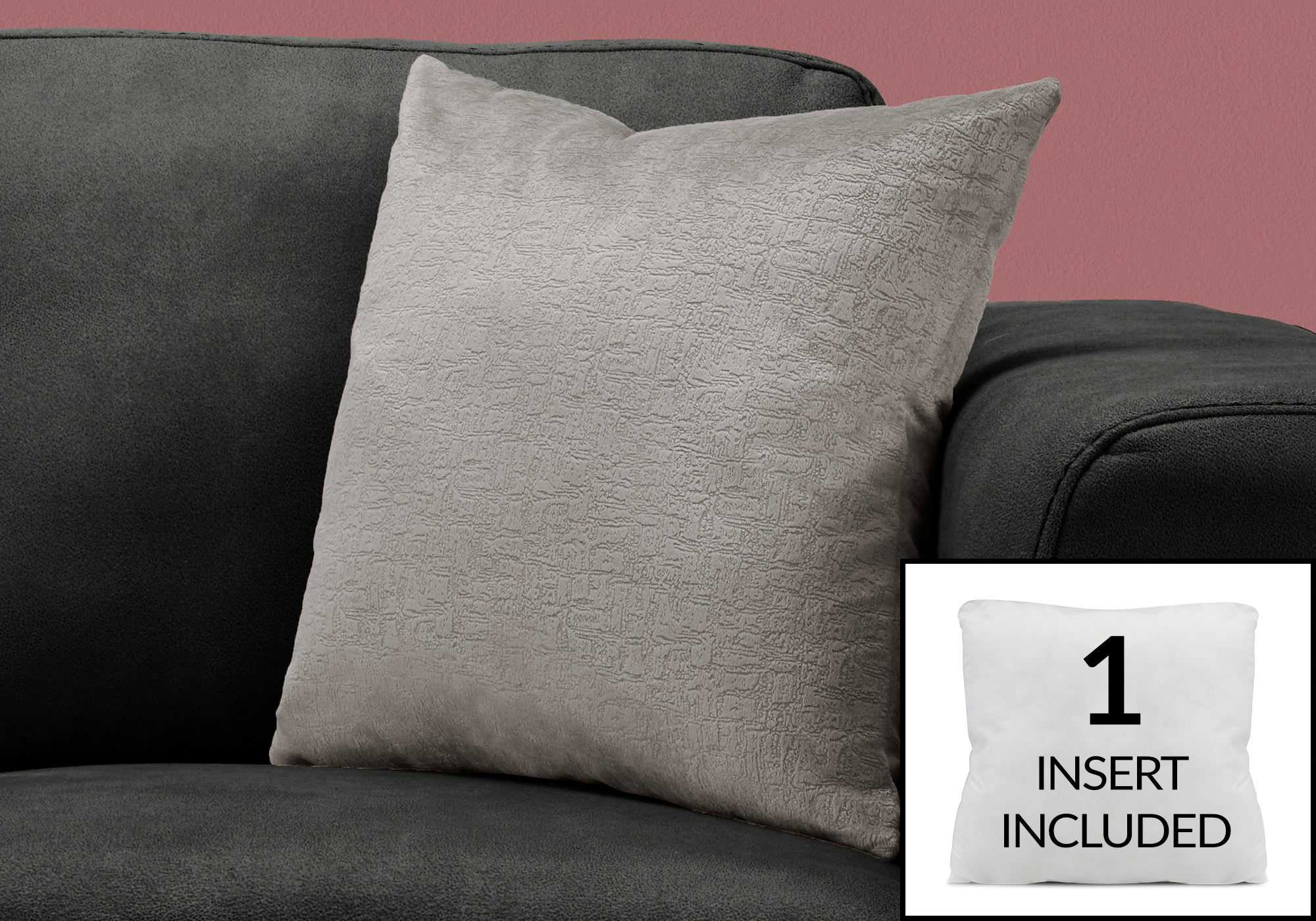 Image of pillow - 18inch x 18inch grey mosaic velvet 1pc  i 9272.