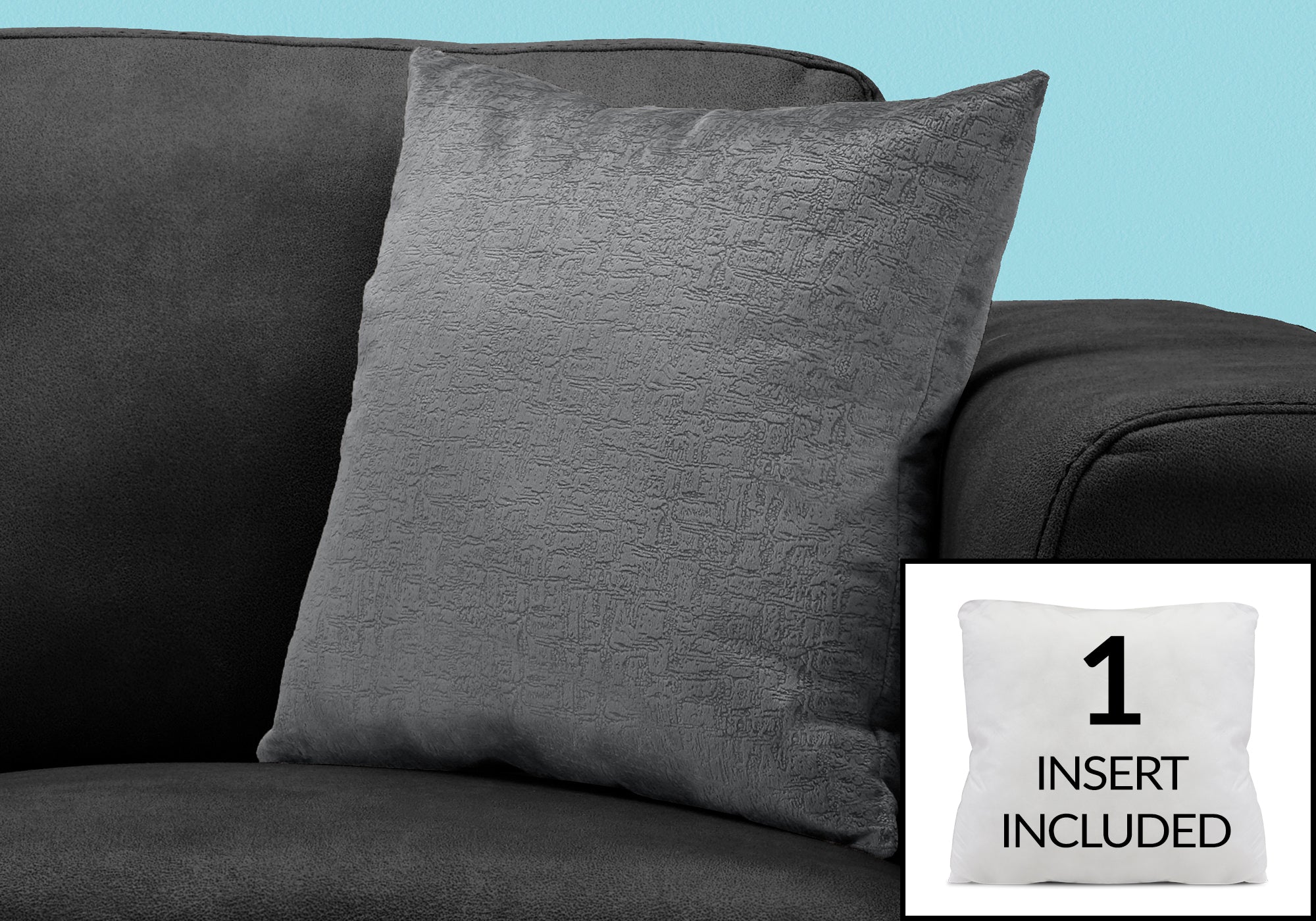 Image of pillow - 18inch x 18inch dark grey mosaic velvet 1pc  i 9274.