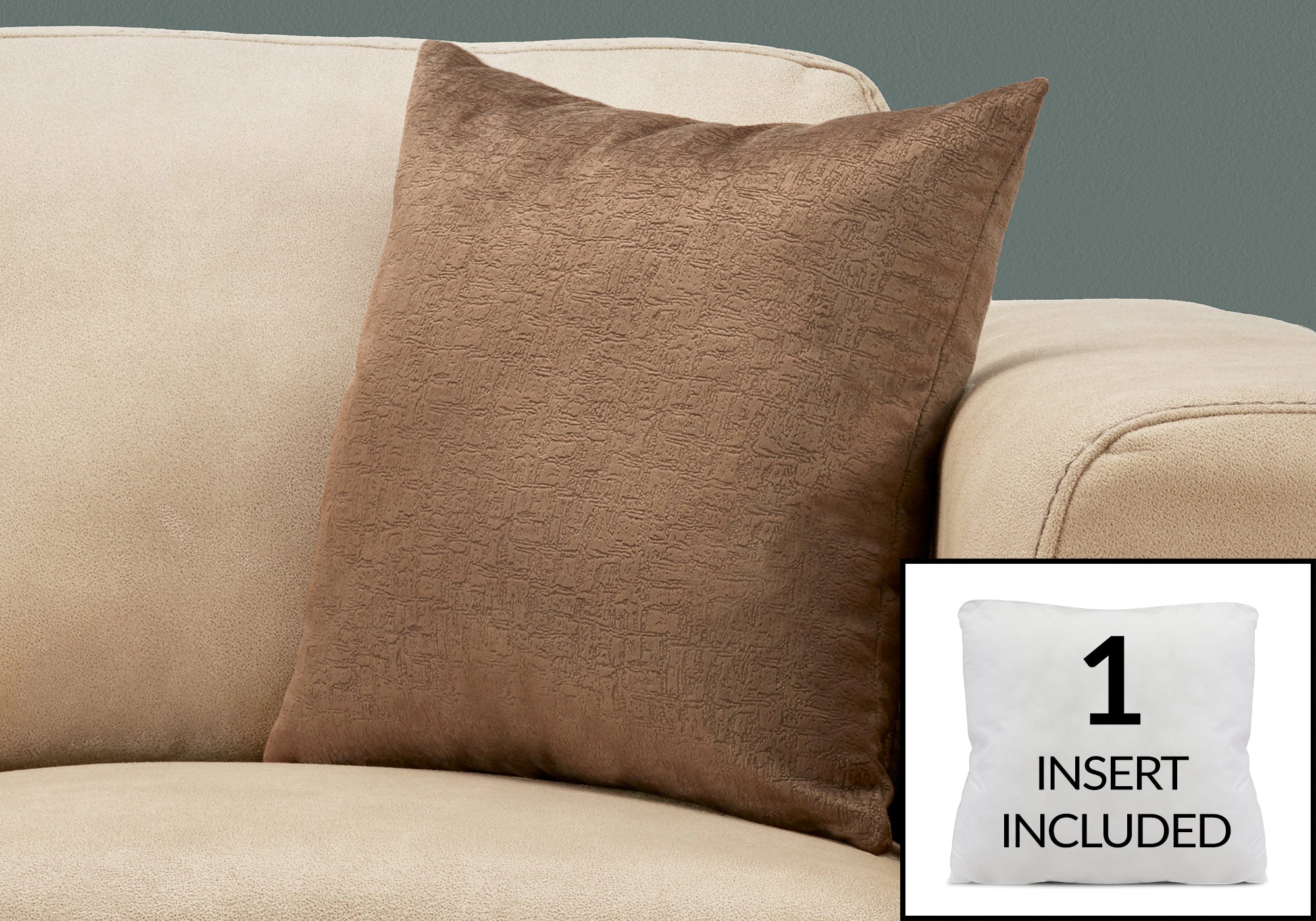 Image of pillow - 18inch x 18inch light brown mosaic velvet 1pc  i 9276.