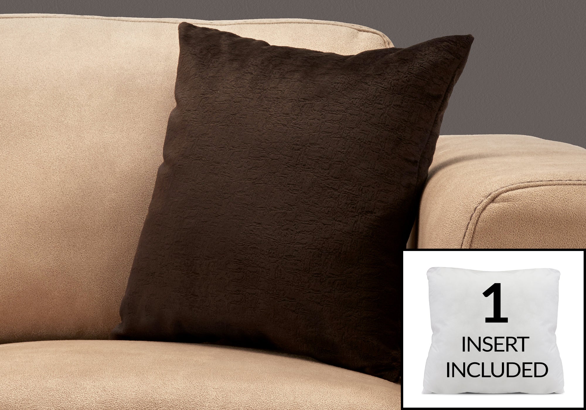 Image of pillow - 18inch x 18inch dark brown mosaic velvet 1pc  i 9284.