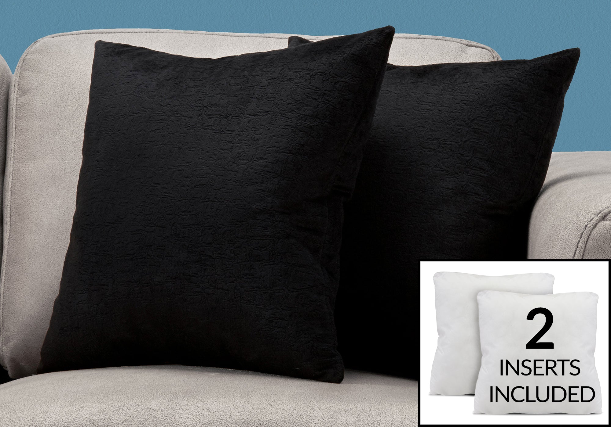 Image of pillow - 18inch x 18inch black mosaic velvet 2pcs  i 9287.