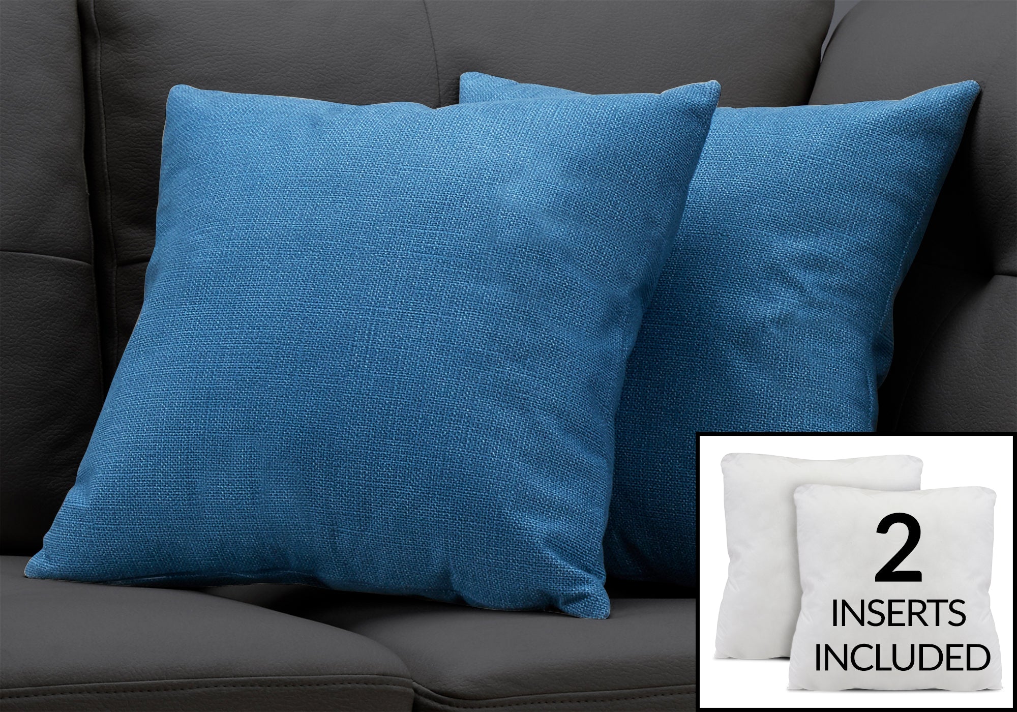 Image of pillow - 18inch x 18inch patterned blue 2pcs  i 9291.