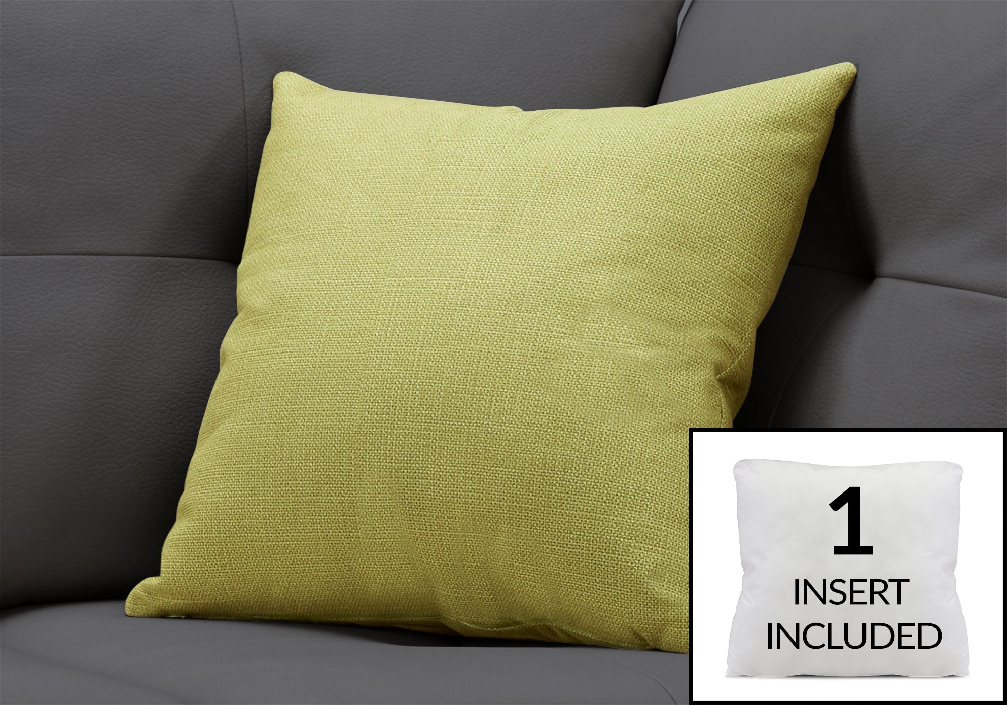 Image of pillow - 18inch x 18inch patterned lime green 1pc  i 9292.