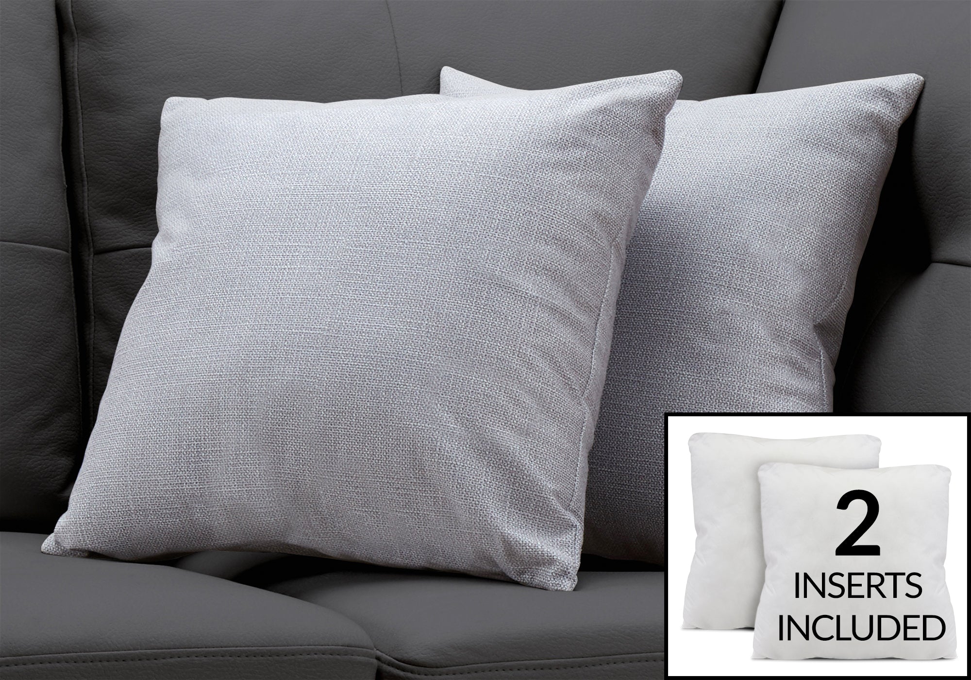 Image of pillow - 18inch x 18inch patterned light grey 2pcs  i 9295.