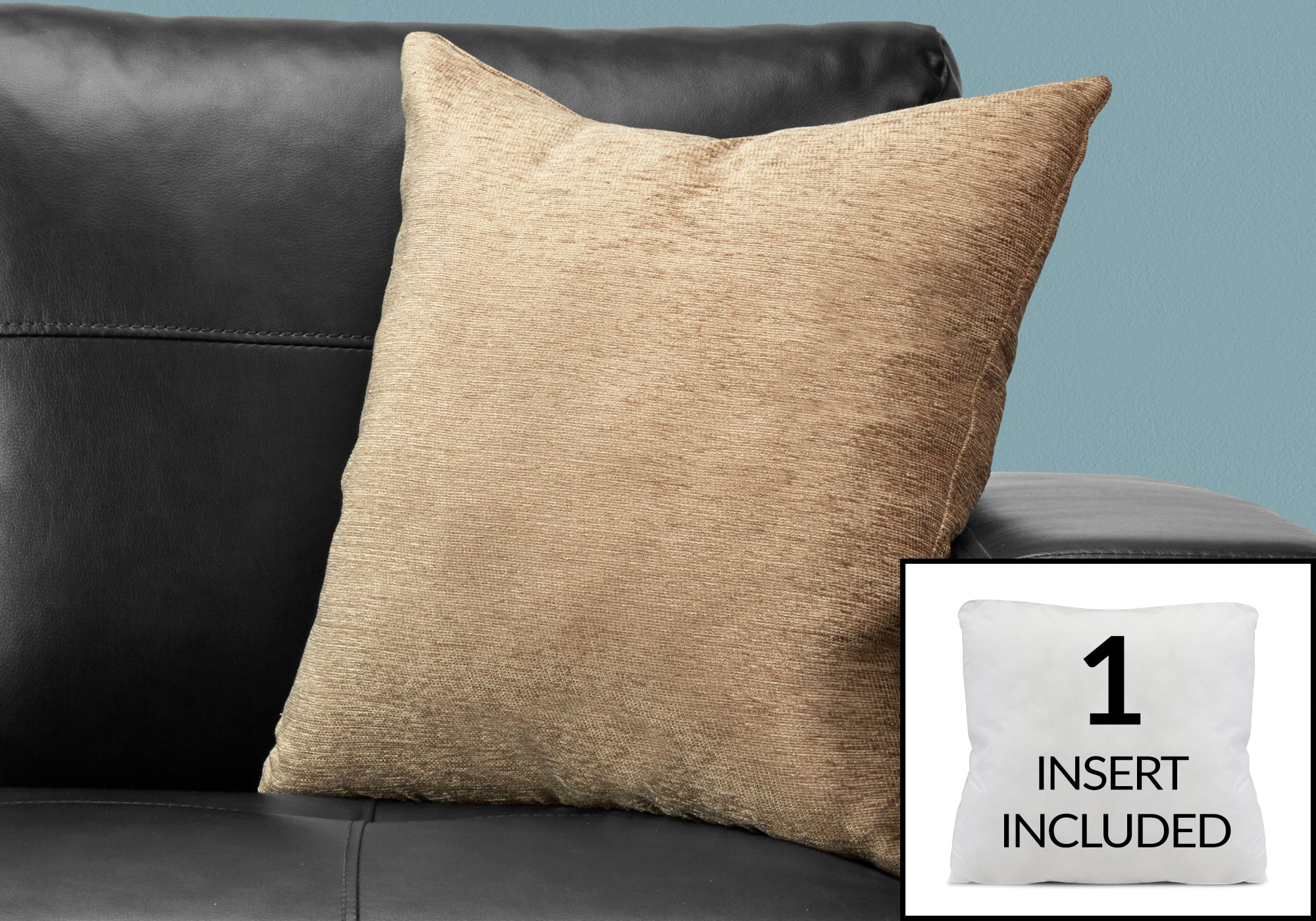 Image of pillow - 18inch x 18inch solid tan 1pc  i 9296.